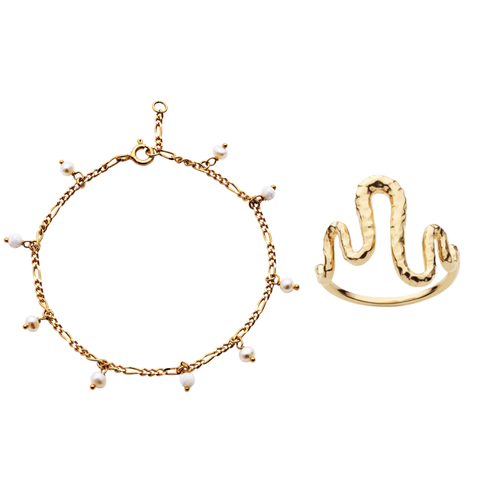 Maanesten Smykkesæt Viva smykkesæt - forgyldt