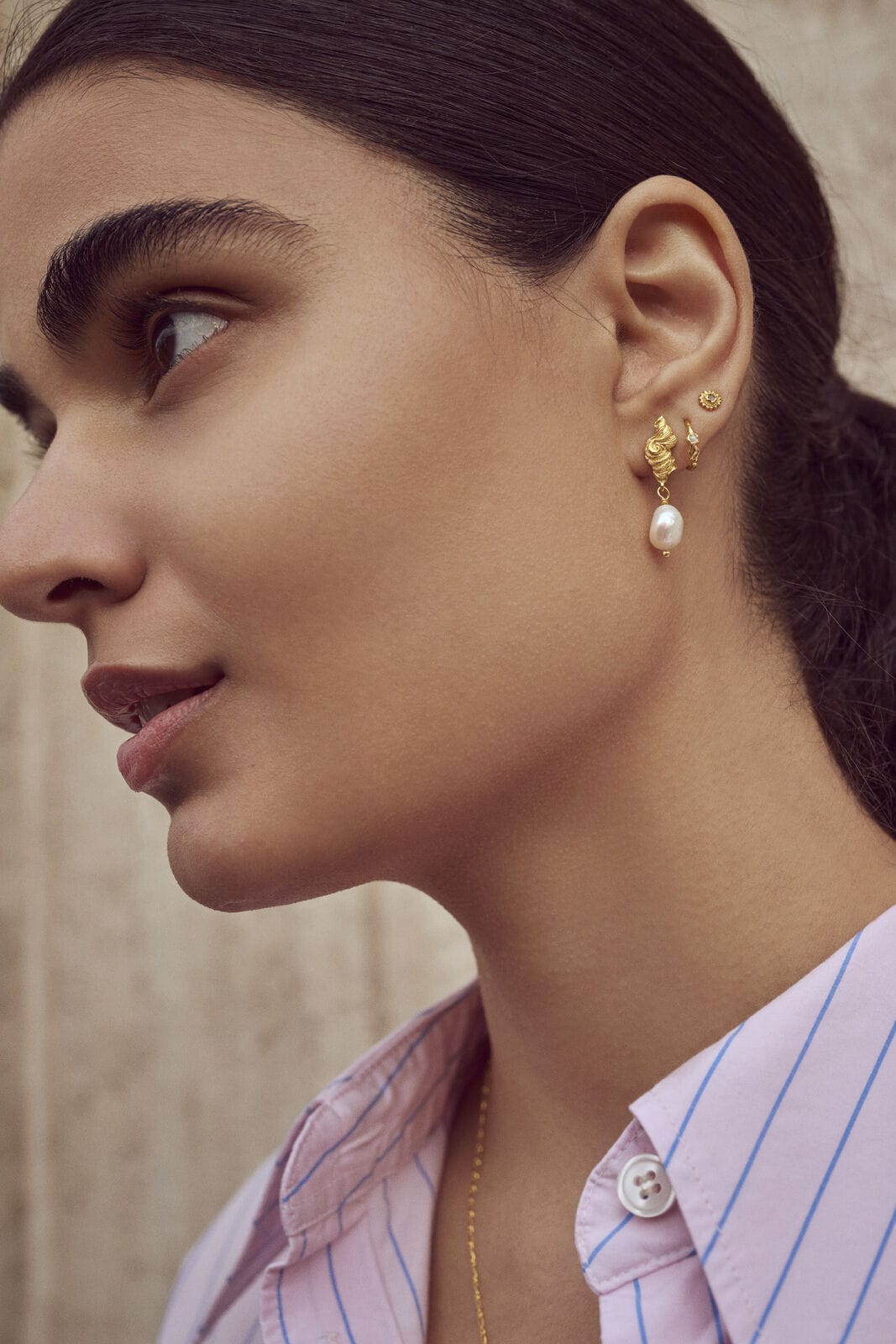 Maanesten Øreringe Willa ørering - Forgyldt 9730a