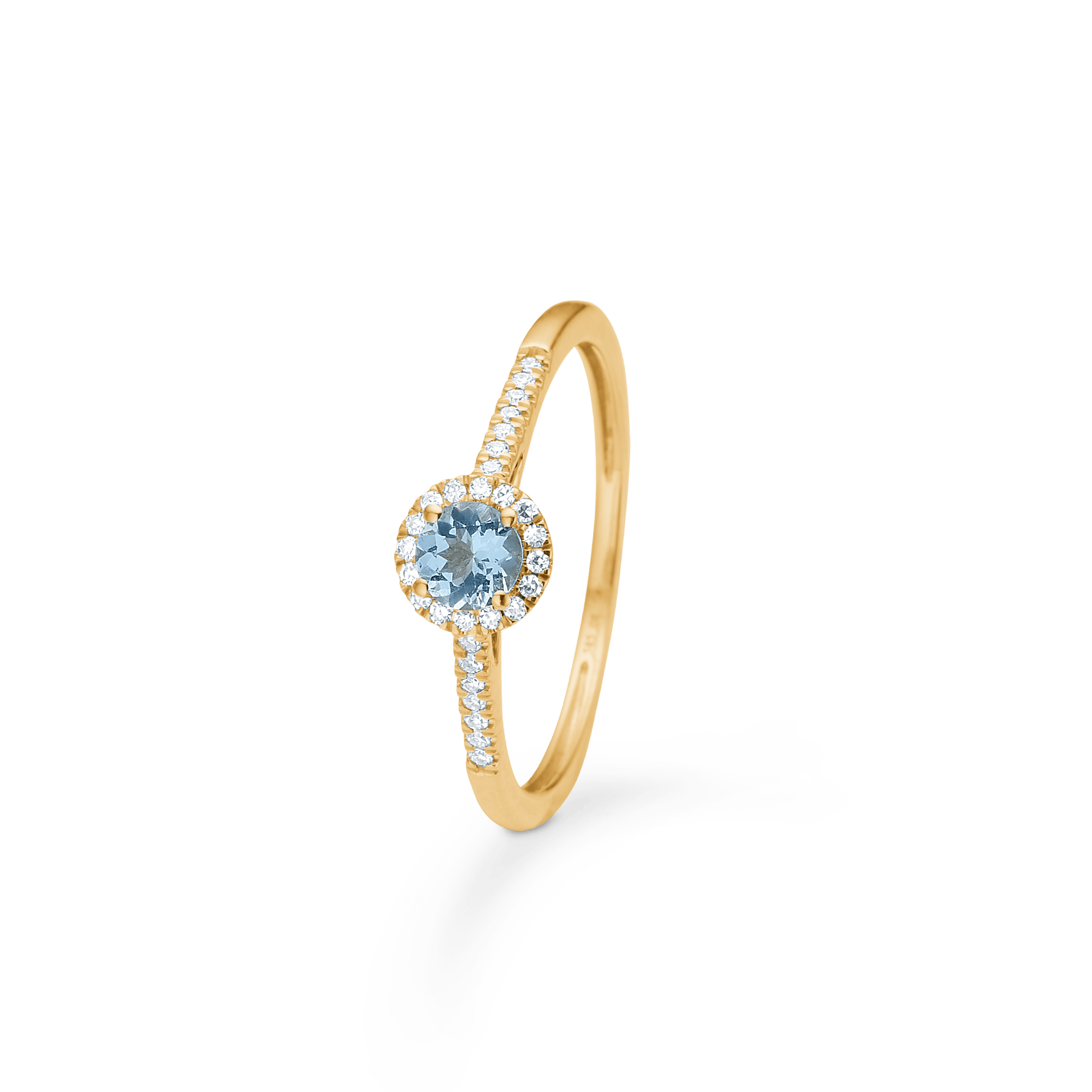 Mads Z Blush n' Blue ring med aquamarin og 0,08 ct. - 14 karat