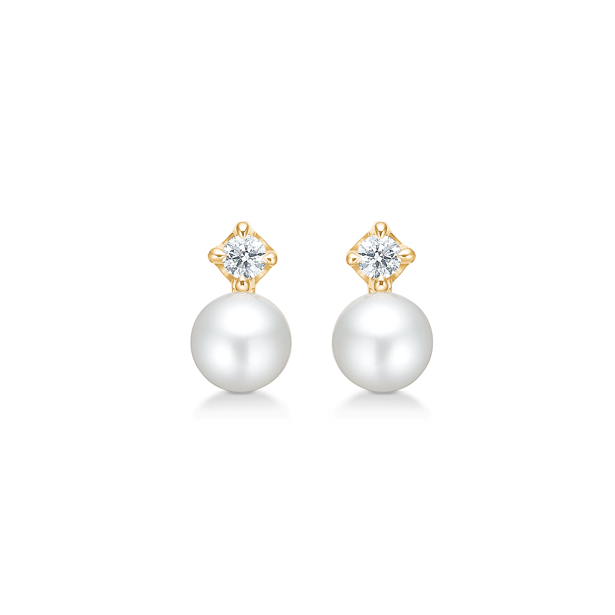 Mads Z Øreringe Crown Pearl ørestik 0,09 ct. W.SI og kulturperle - 14 kt. 1513709