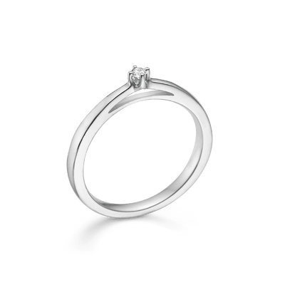 Mads Z Ringe Crown ring m. 0,04 ct. W.SI - 14 kt. hvidguld