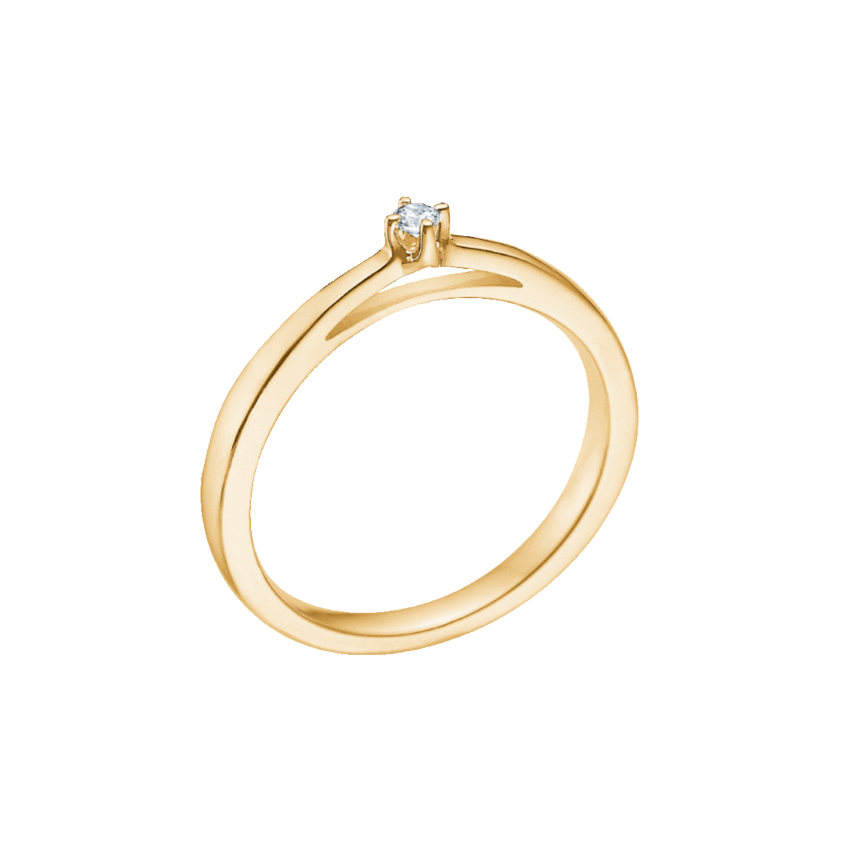 Mads Z Ringe Crown solitaire ring med 0,04 ct. diamant - 14 Karat