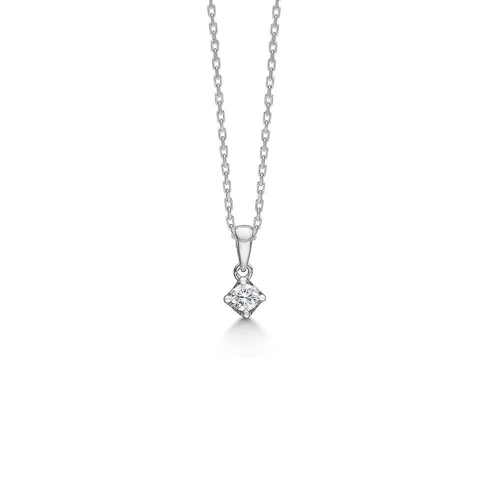 Mads Z Halskæder Crown vedhæng m. 0,09 ct. W.SI - 14 kt. hvidguld 1631609