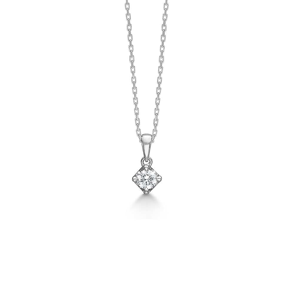 Mads Z Halskæder Crown vedhæng m. 0,16 ct. W.SI - 14 kt. hvidguld 1631616