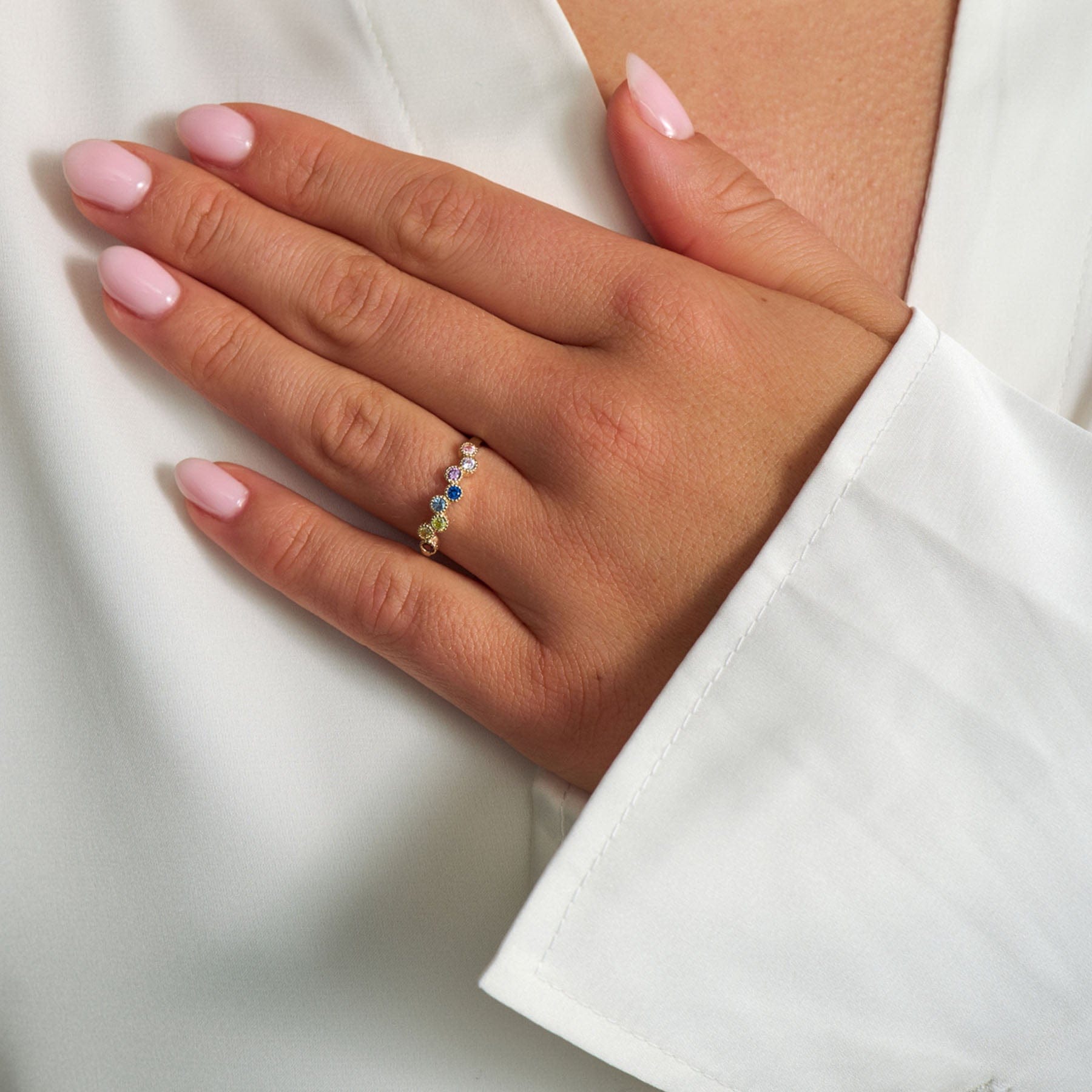 Mads Z Ringe Dido colour ring med farvede zirkoner - 8 karat