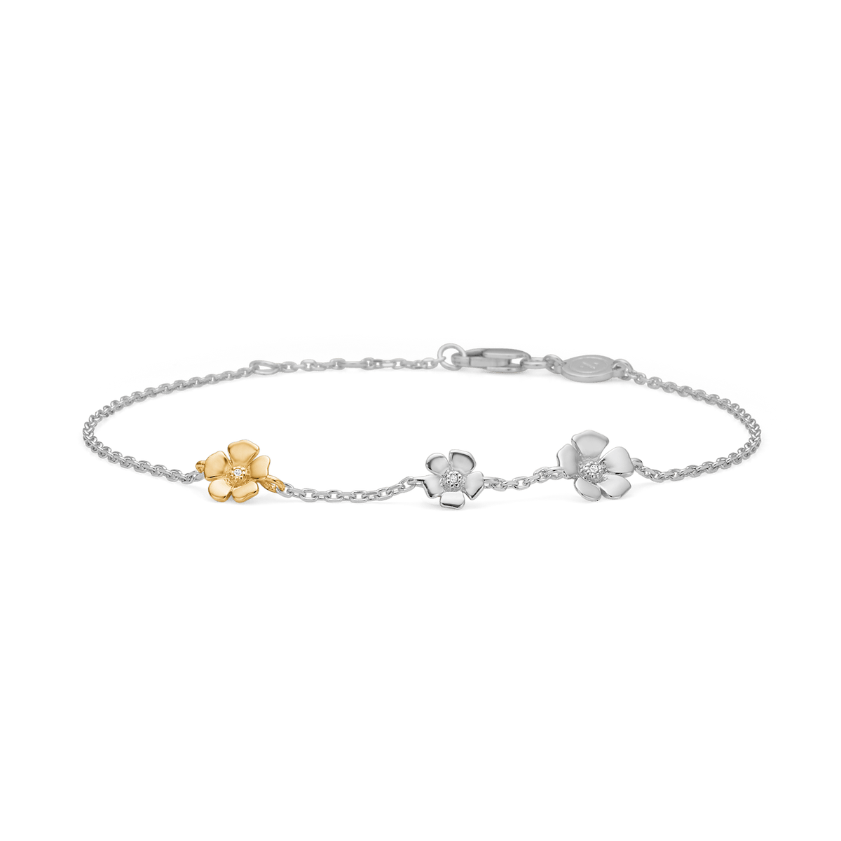 Mads Z Armbånd Fleur armbånd med 0,012 carat - 14 karat hvidguld 2151109