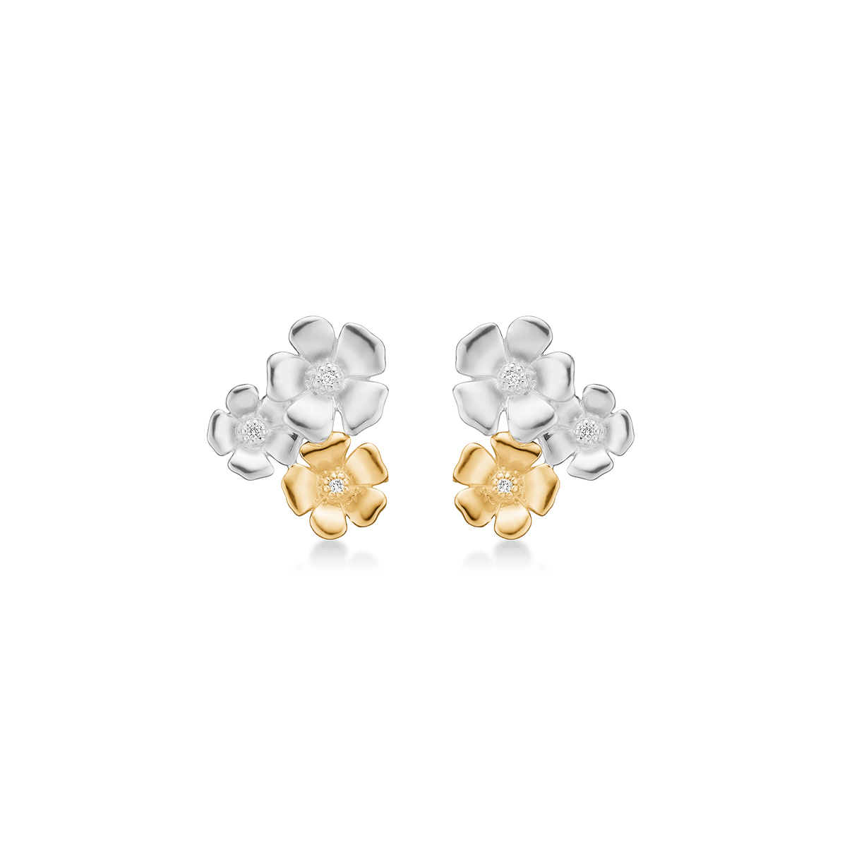 Mads Z Øreringe Fleur ørestikker med 0,021 carat - 14 karat guld 2111109