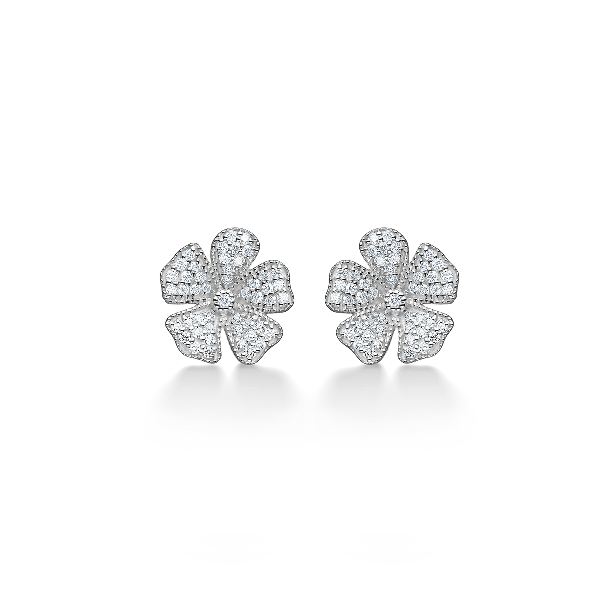 Mads Z Øreringe Fleur ørestikker med zirkonia - sølv 2117007