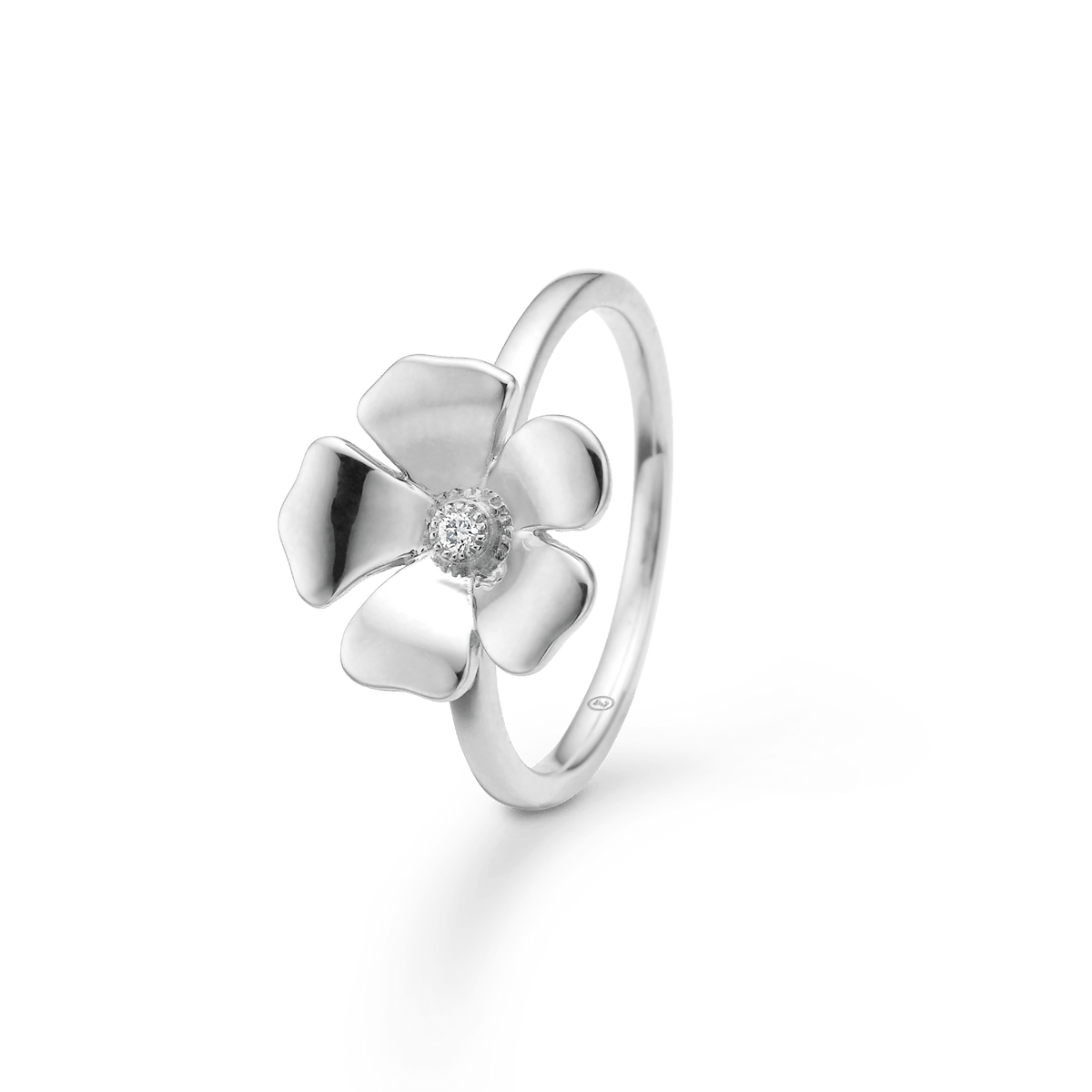 Mads Z Ringe Fleur ring med hvid topas - sølv