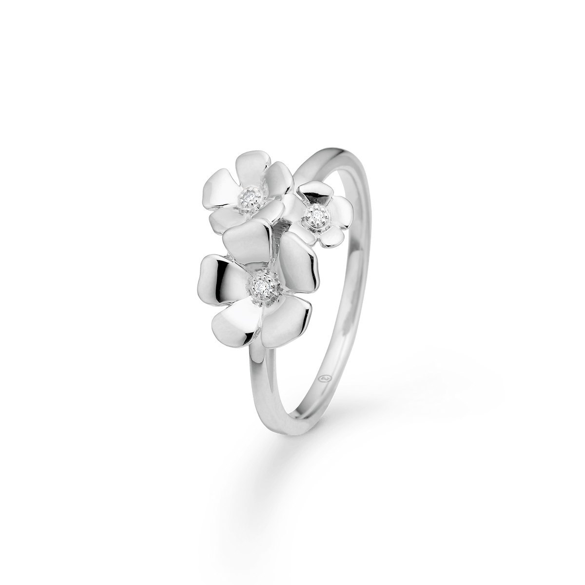 Mads Z Ringe Fleur ring med hvid topas - sølv