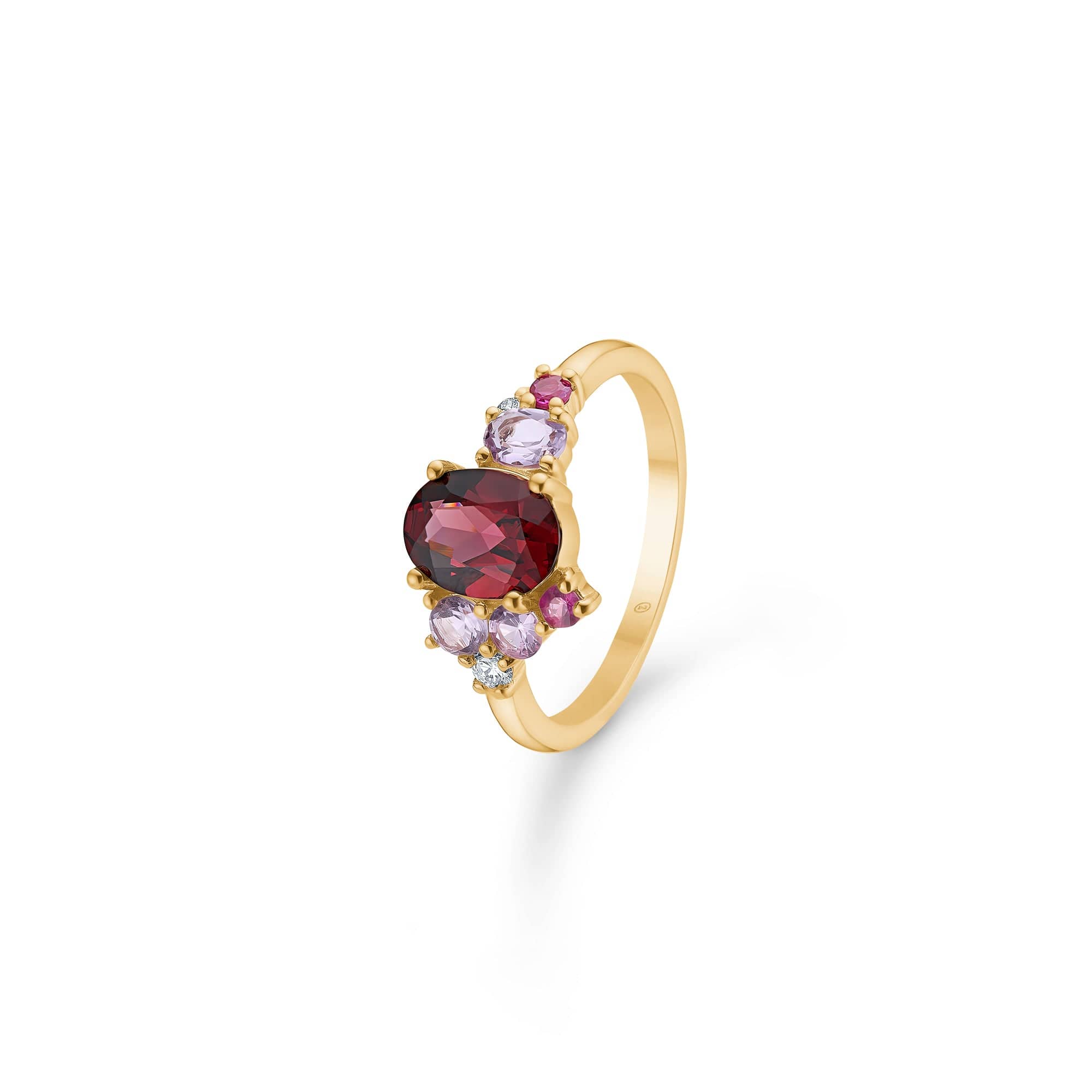 Mads Z Ringe Four Seasons Autumn ring med granat og rubin - 14 kt.