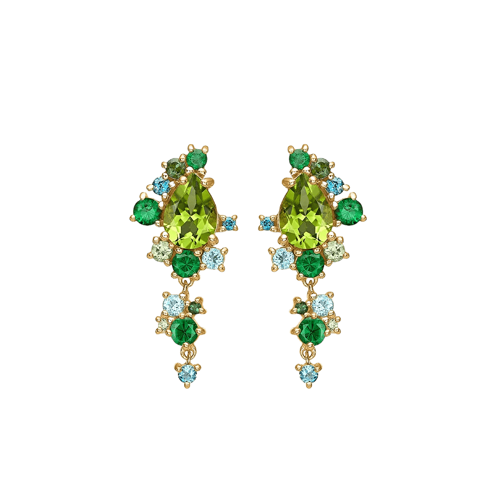 Mads Z Øreringe Four Seasons Spring ørestikker med peridot - 14 karat guld 1516033