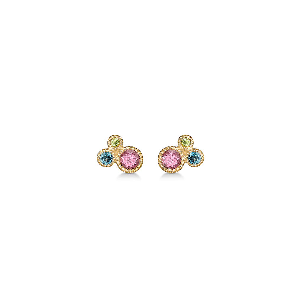 Mads Z Øreringe Luxury Rainbow ørestik med peridot - 14 kt. 1514066