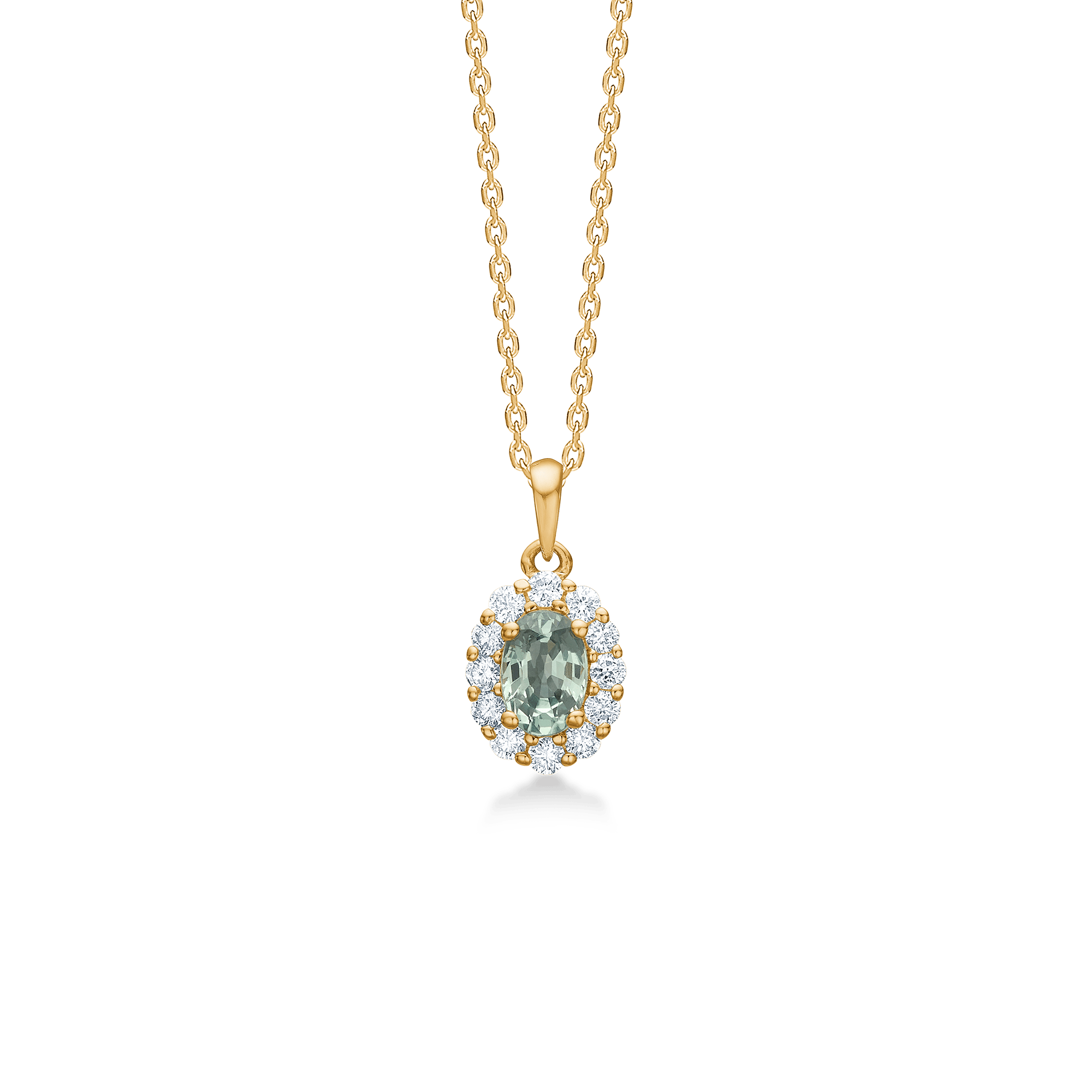 Mads Z Pastello Elegante vedhæng med grøn safir og 0,25ct. - 14 karat 1536003