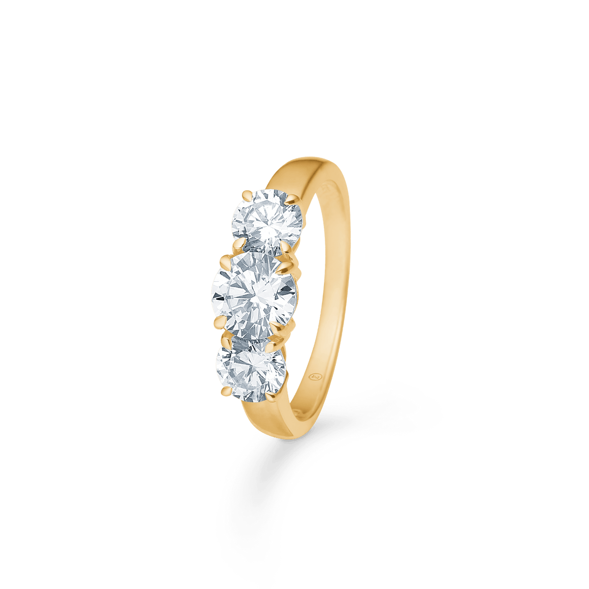 Mads Z Ringe Solis Trio ring med zirkoner - 8 karat guld