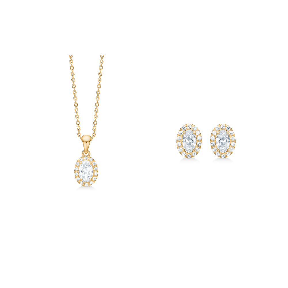 Mads Z Smykkesæt Stellar sæt med zirkoner - 8 karat