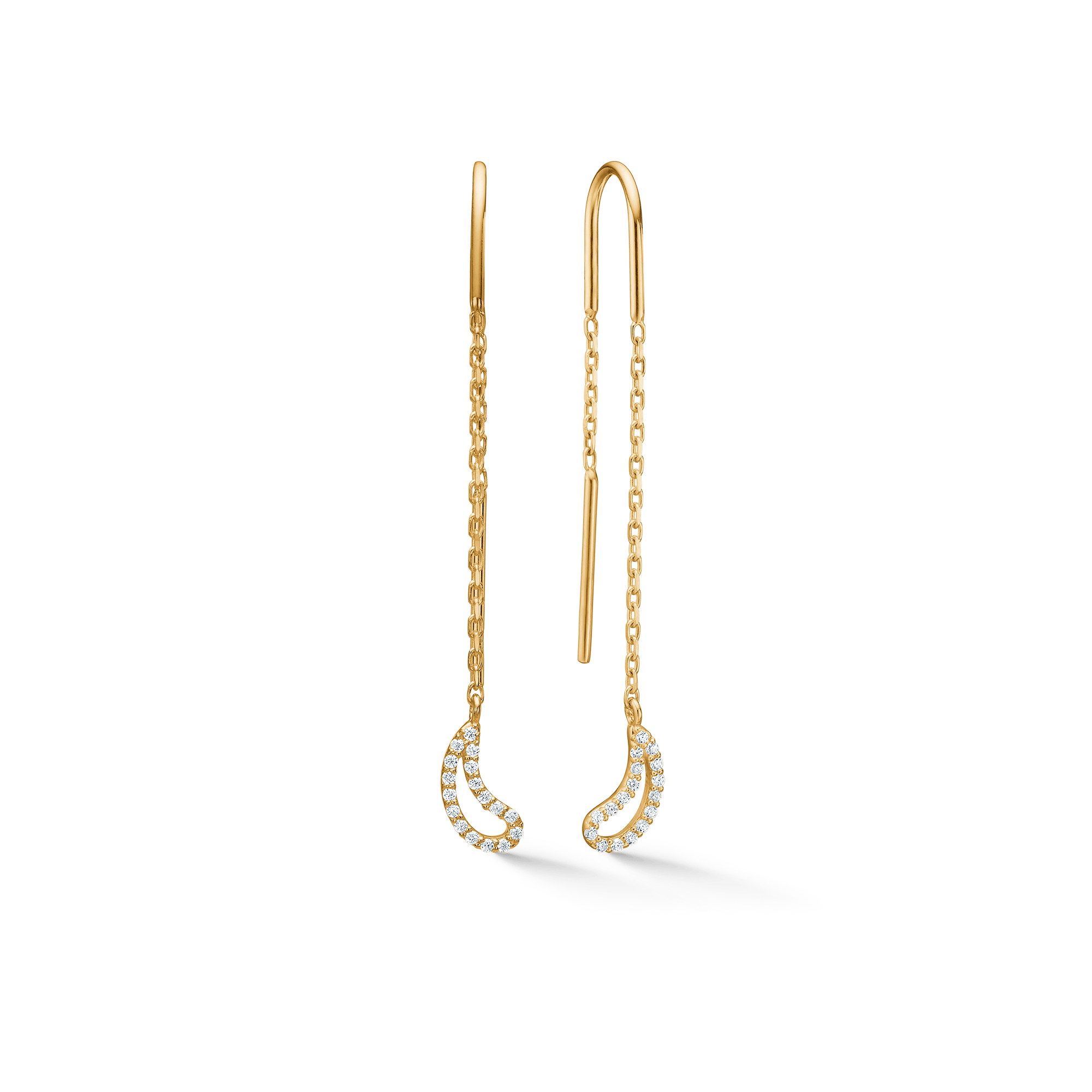 Mads Z Swoosh øreringe - 8 karat 3307025