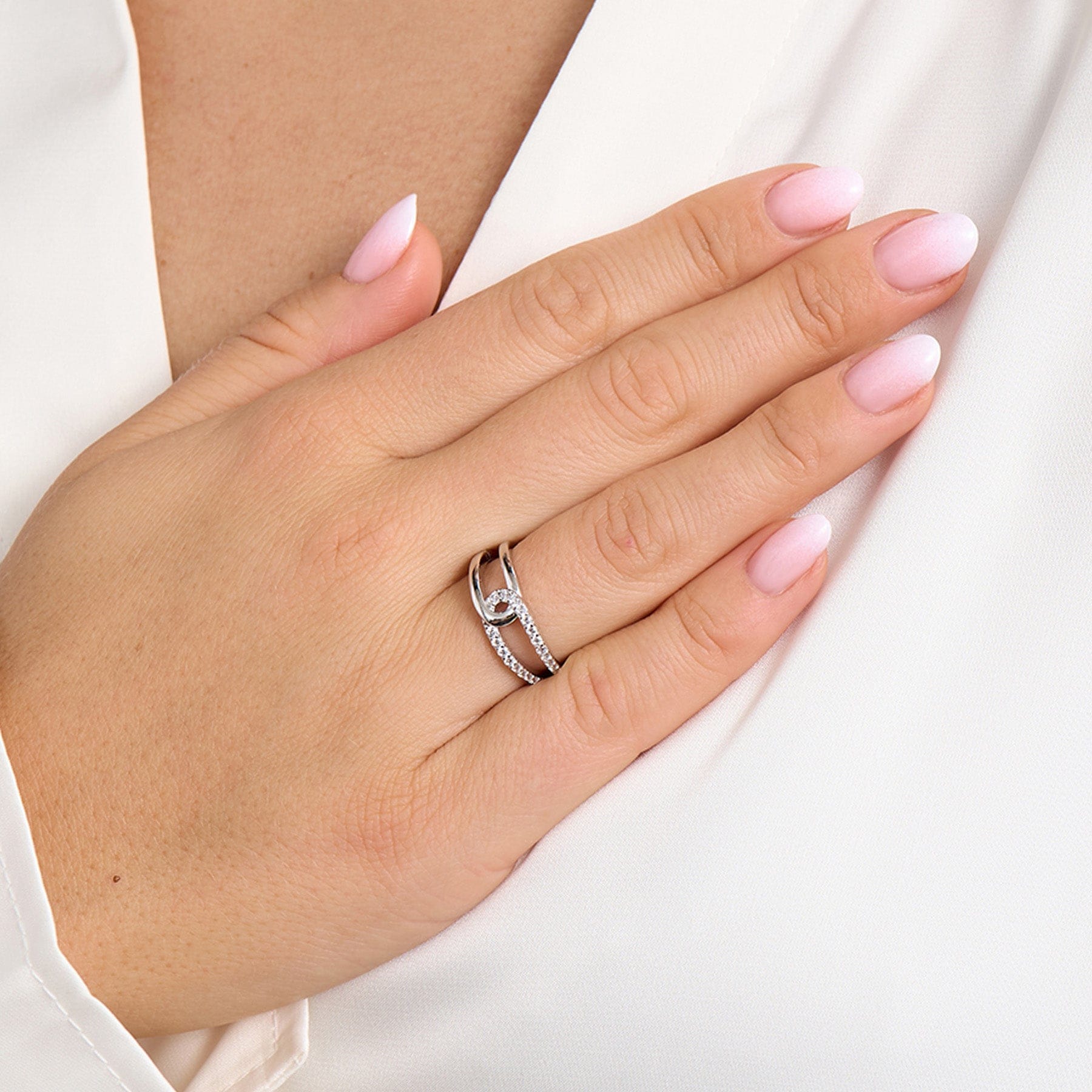 Mads Z Swoosh ring - sølv