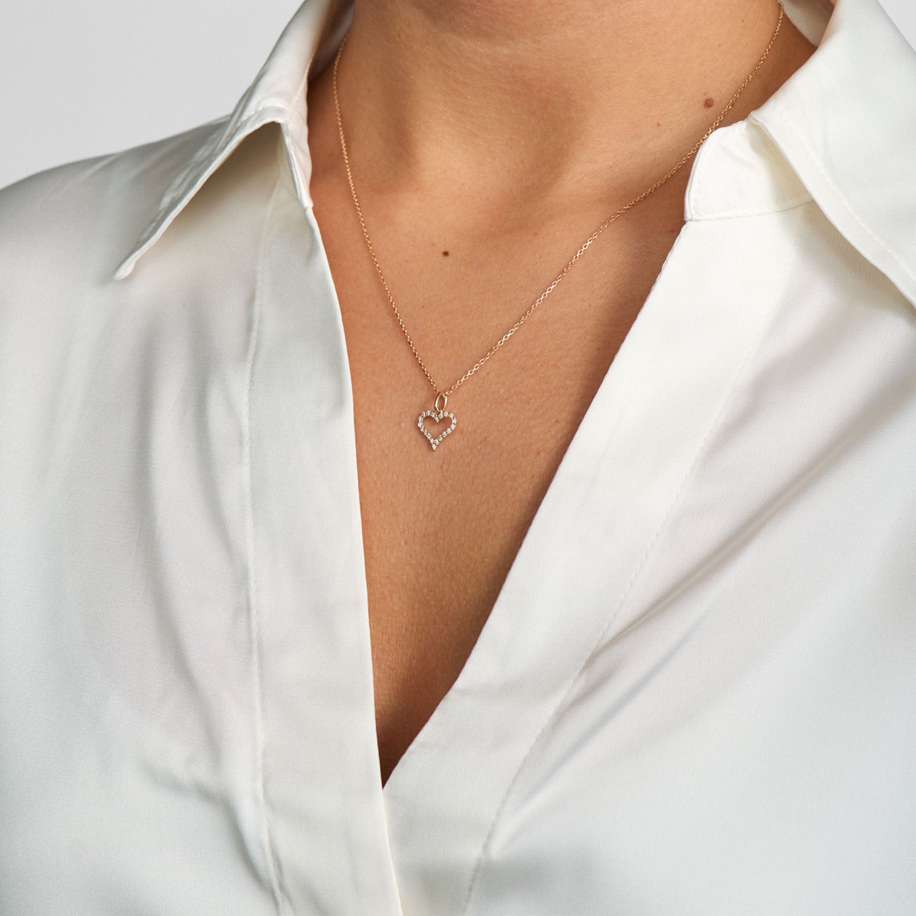 Mads Z Halskæder Tender Heart vedhæng med 0,12 ct. W.SI - 14 Karat 1531312