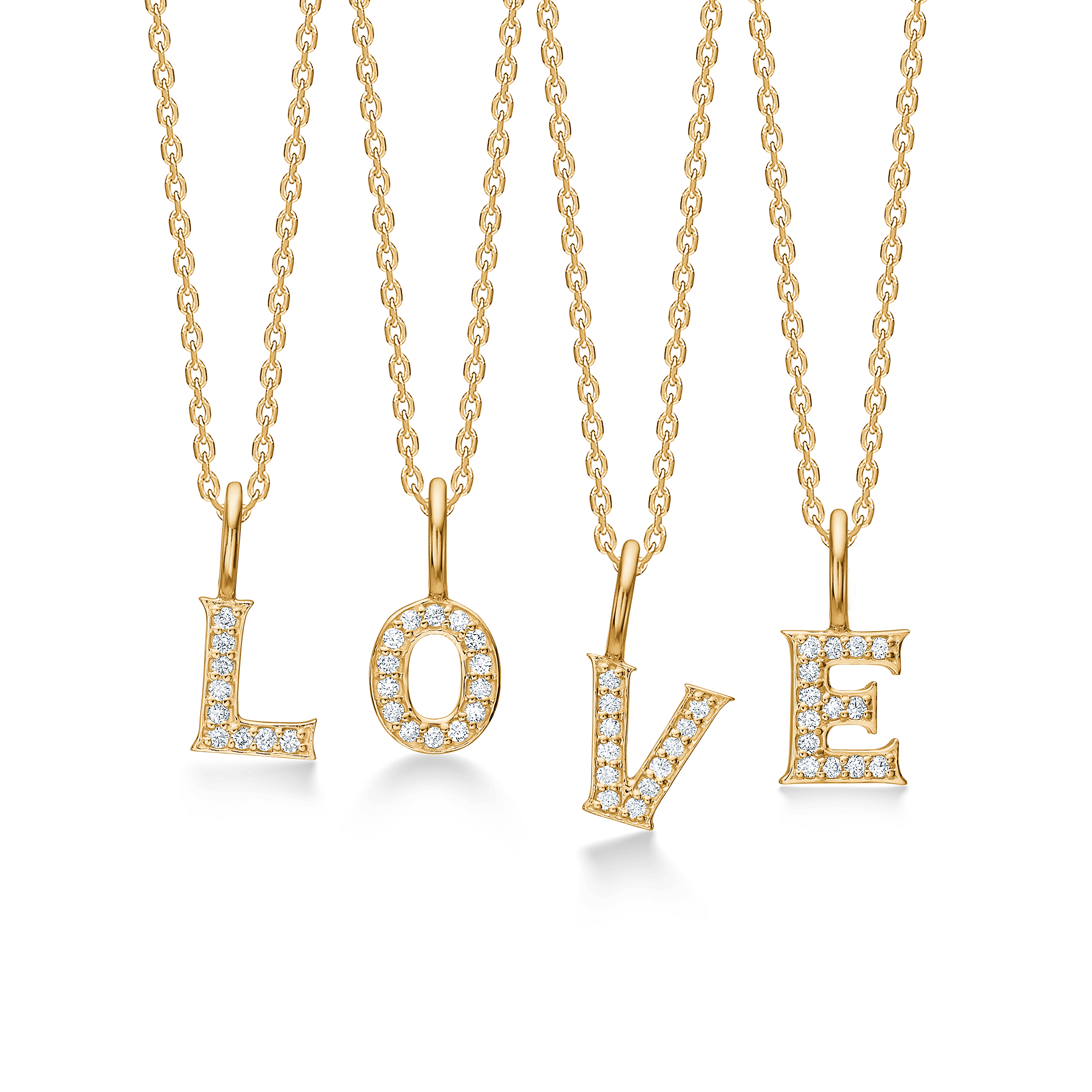 Mads Z Halskæder Tender Love vedhæng til halskæde med bogstav - 14 kt.