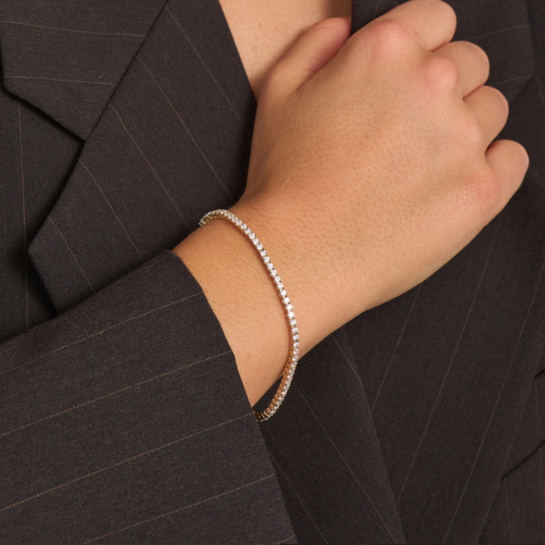 Mads Z Armbånd Tennisarmbånd med zirkoner medium - 8 karat