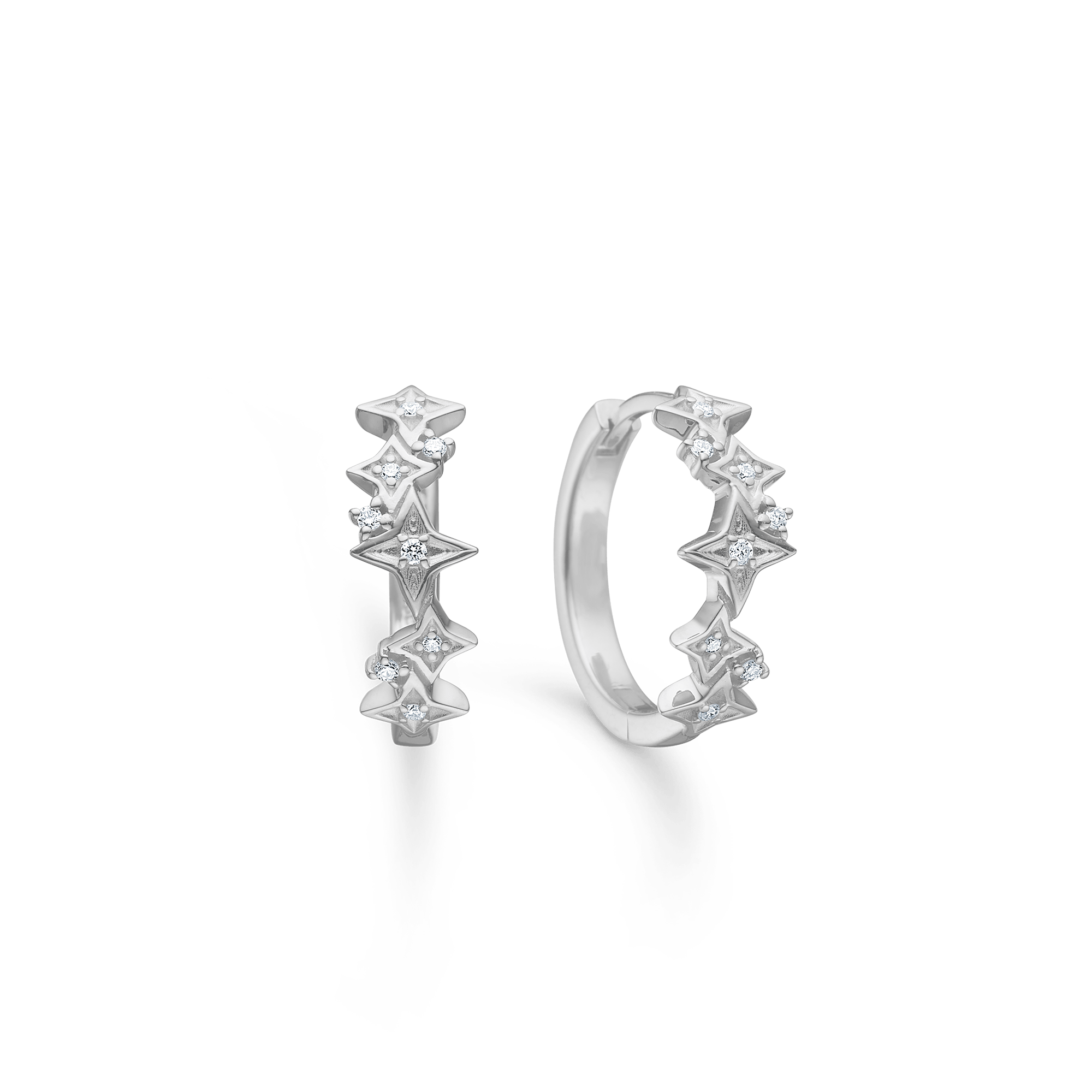 Mads Z Vesper øreringe med zirkonia - sølv 2117196