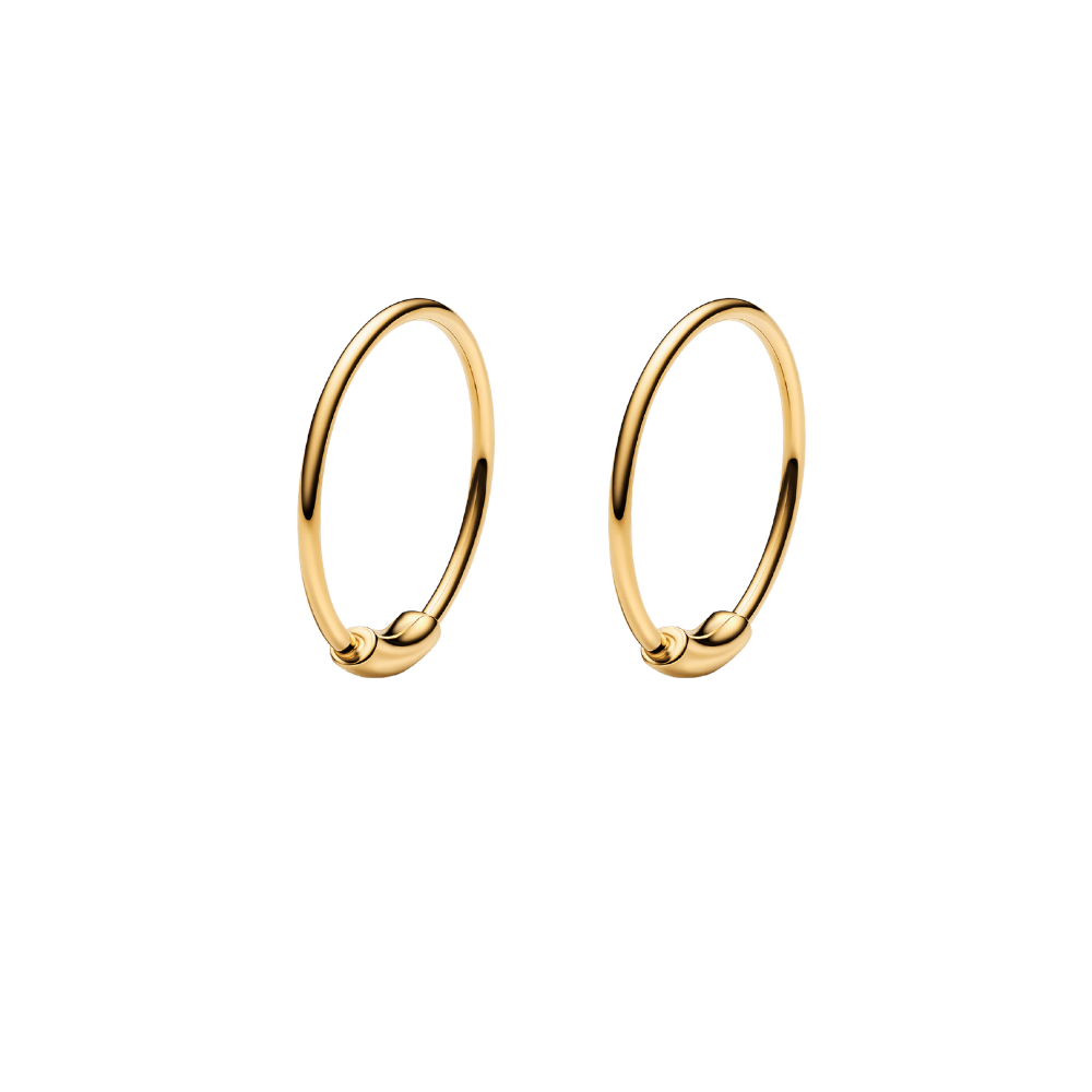 Maria Black Øreringe Basic hoop 12 mm - forgyldt