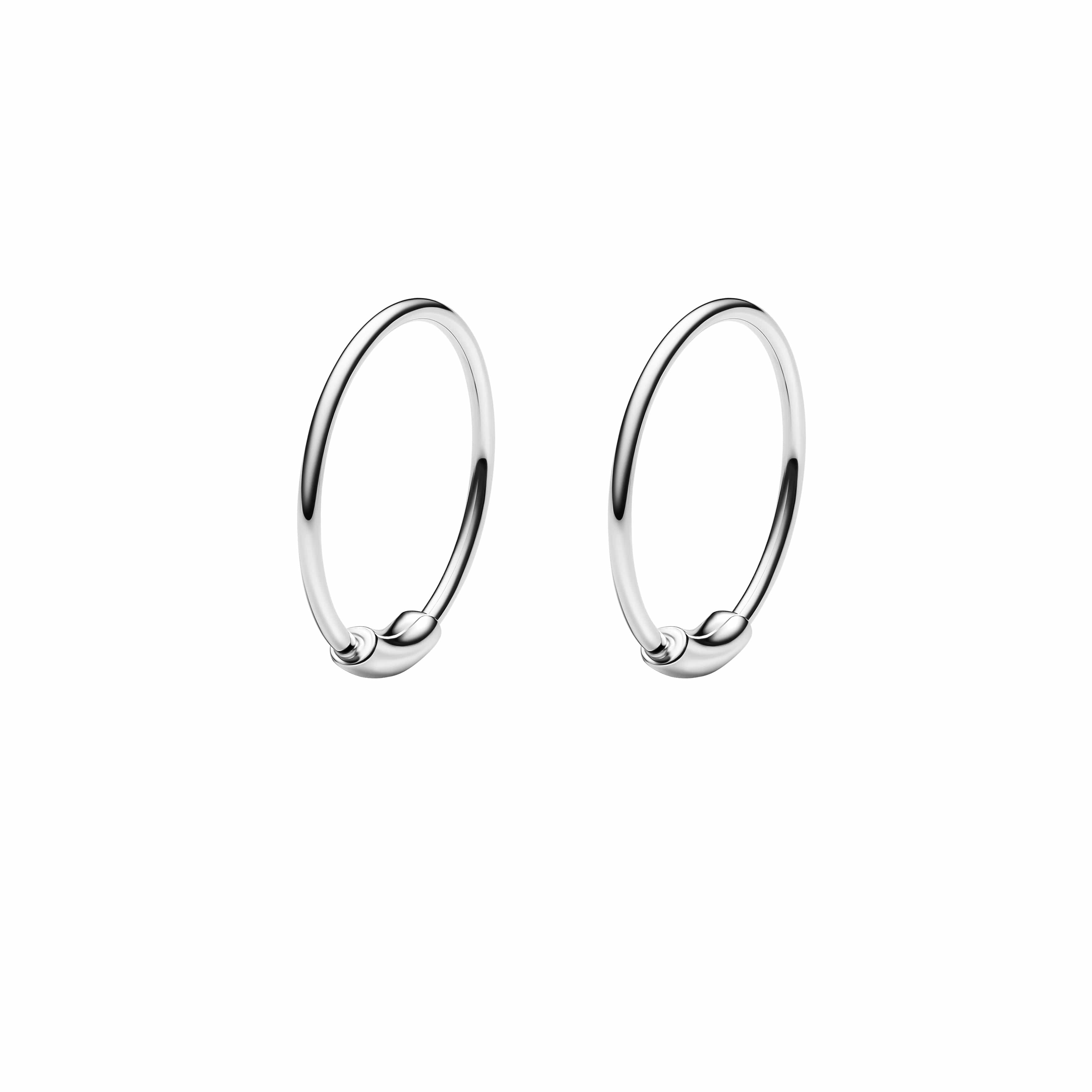 Maria Black Øreringe Basic hoop 12 mm - sølv 100219