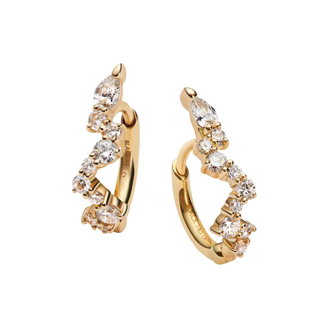 Maria Black Øreringe Par Concrete Sky huggie ørering med labgrown diamanter - 14 karat guld H1073Y-PAIR