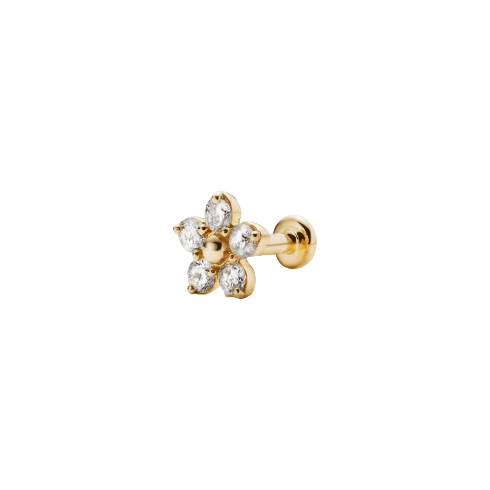 Maria Black Øreringe Daisy 5 ørepiercing labret med labgrown diamanter - 14K SB1083Y-5