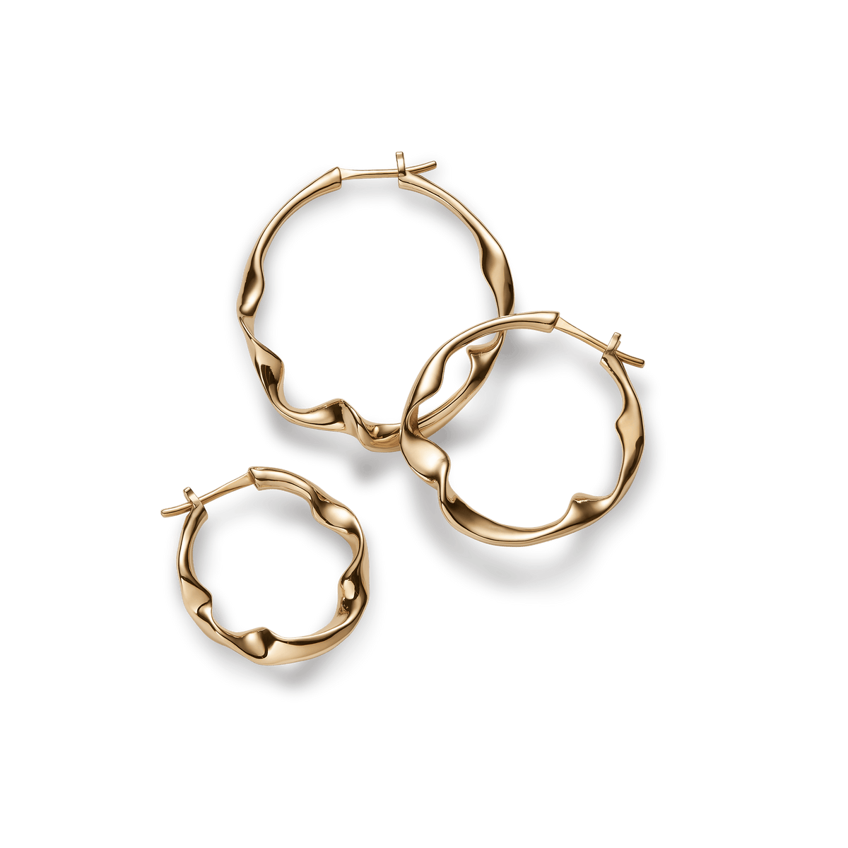 Maria Black Øreringe Drift Hoop large - forgyldt messing