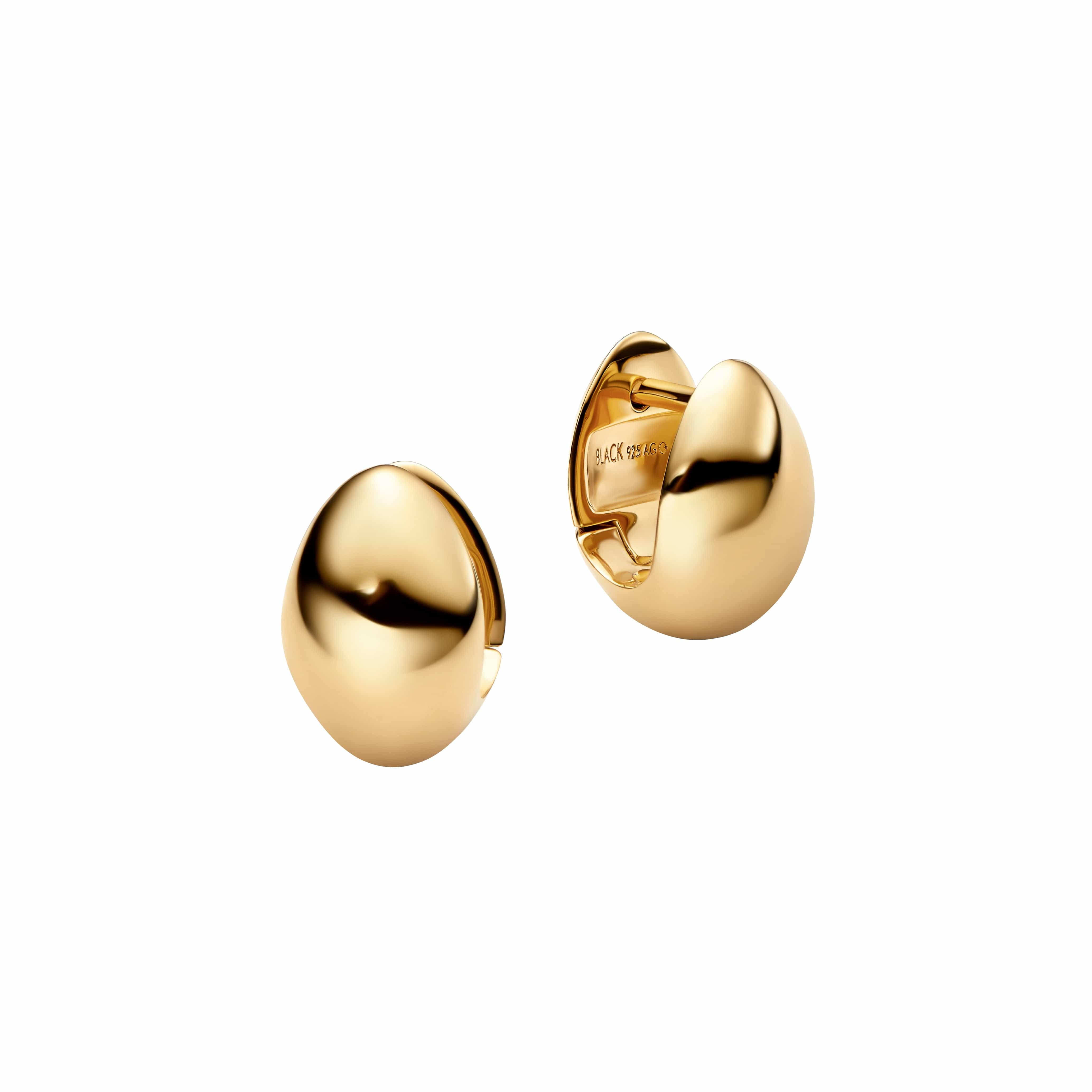 Maria Black Finney Huggie øreringe - Forgyldt