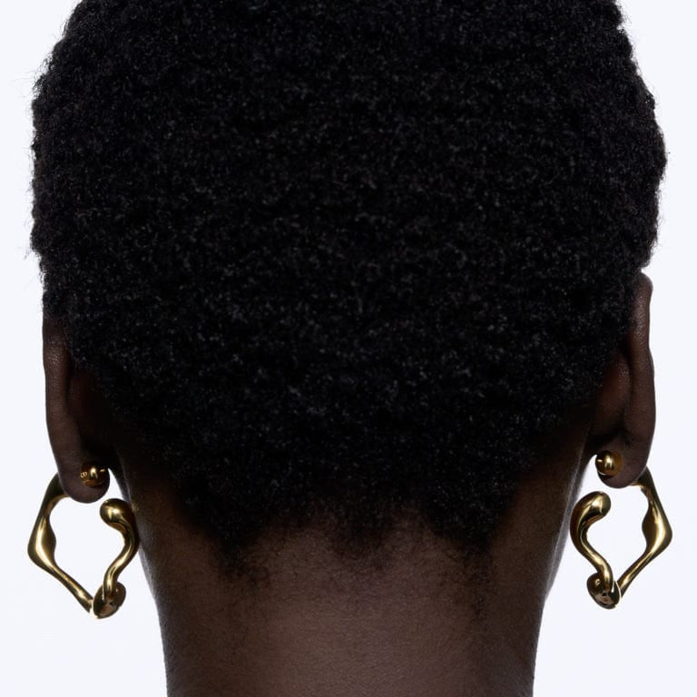 Maria Black Øreringe Splash Hoop Small - forgyldt