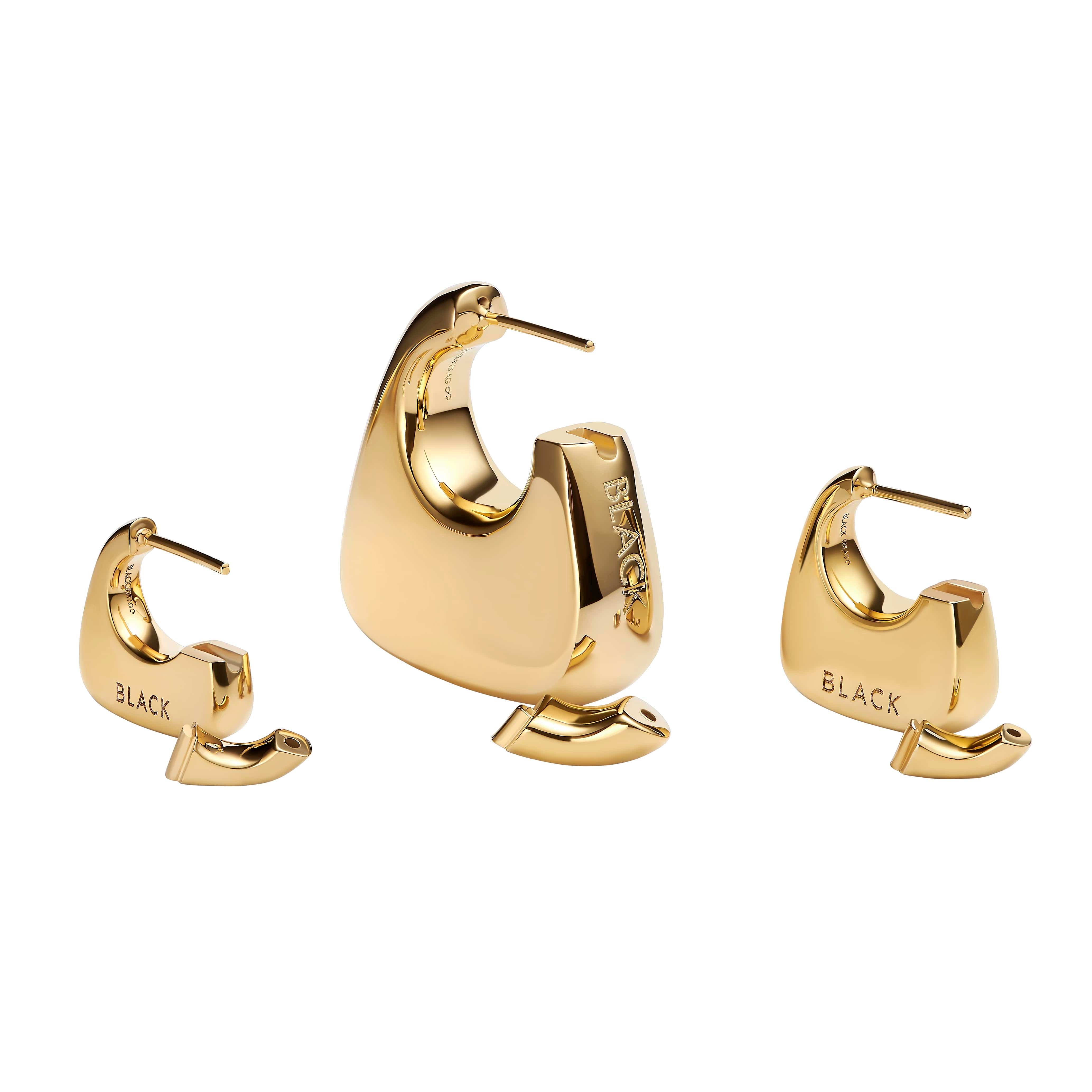 Maria Black Øreringe Tote medium ørering - forgyldt