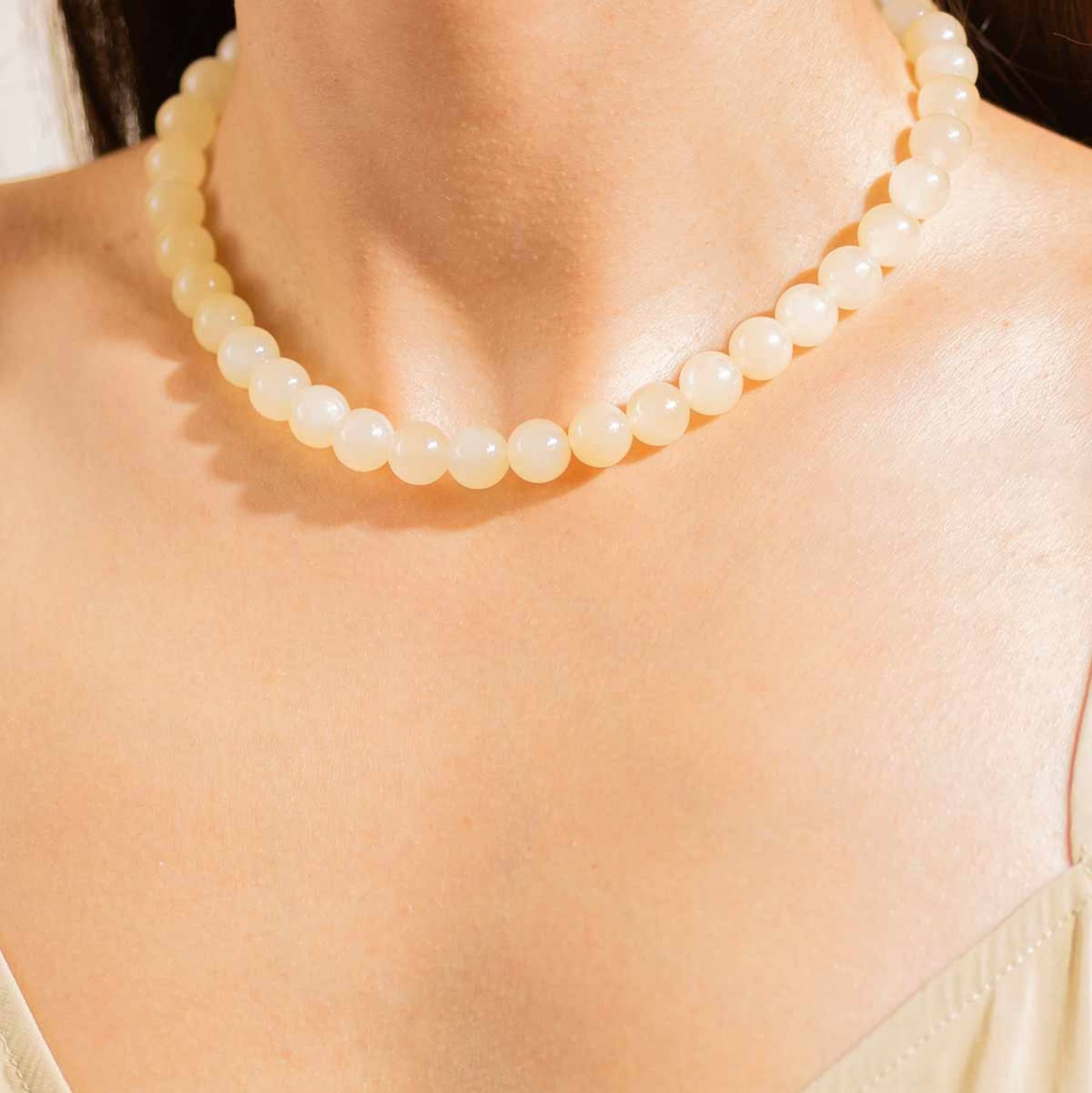 Candy coral perlehalskæde lemon - forgyldt