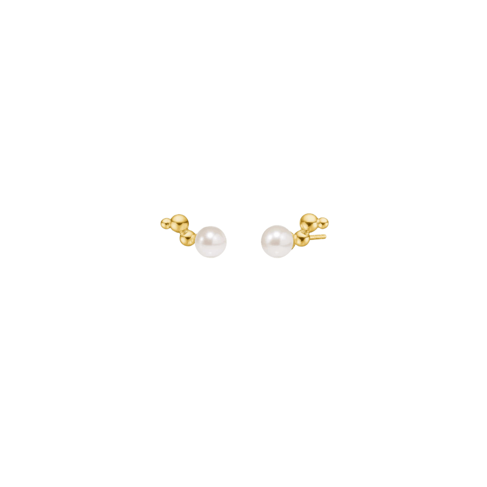 Polar Jewelry Øreringe Bubble ørering med perle - forgyldt