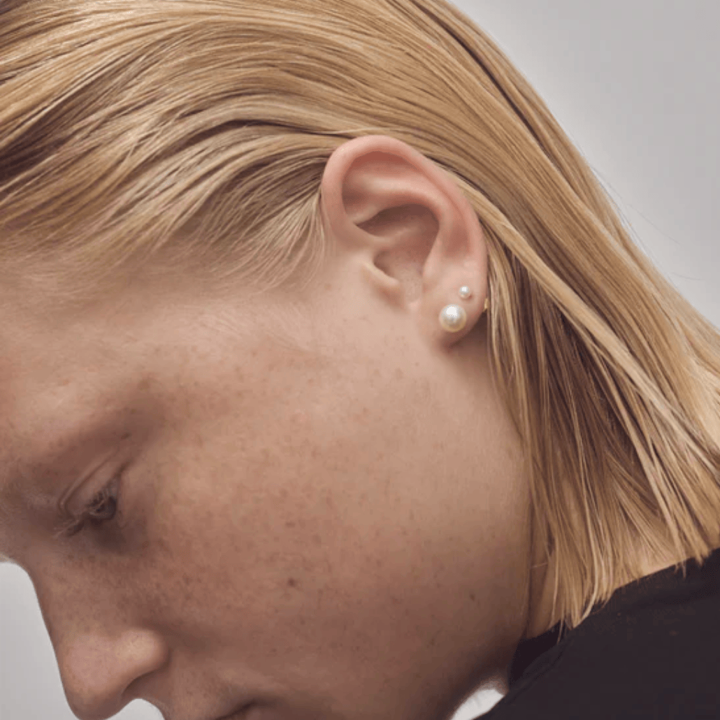 RAGBAG Øreringe Olga perleørestikker - forgyldt 12054-SSGP