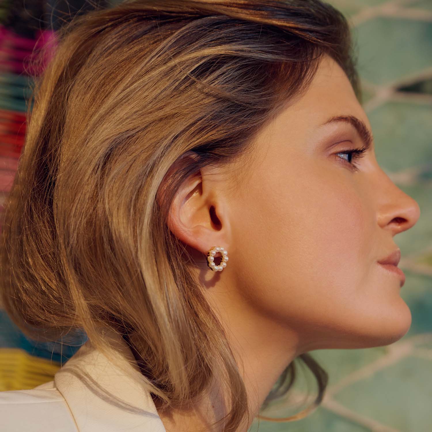 Sif Jakobs Øreringe Biella Altro Perla Øreringe med perler - forgyldt SJ-E2433-P-YG