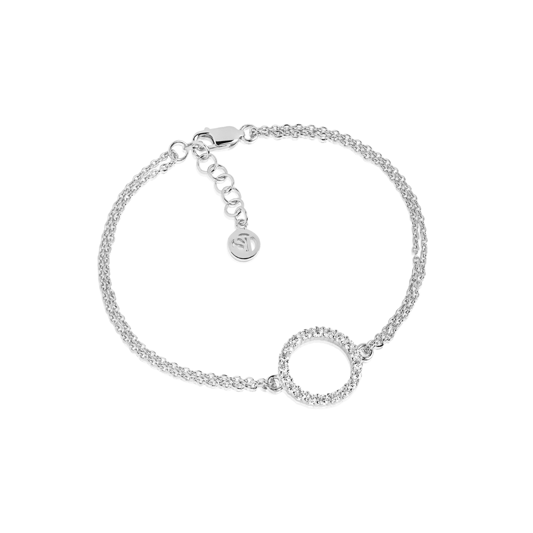 Sif Jakobs Armbånd Biella grande armbånd med hvide zirkoner - sølv SJ-B338(1)-CZ