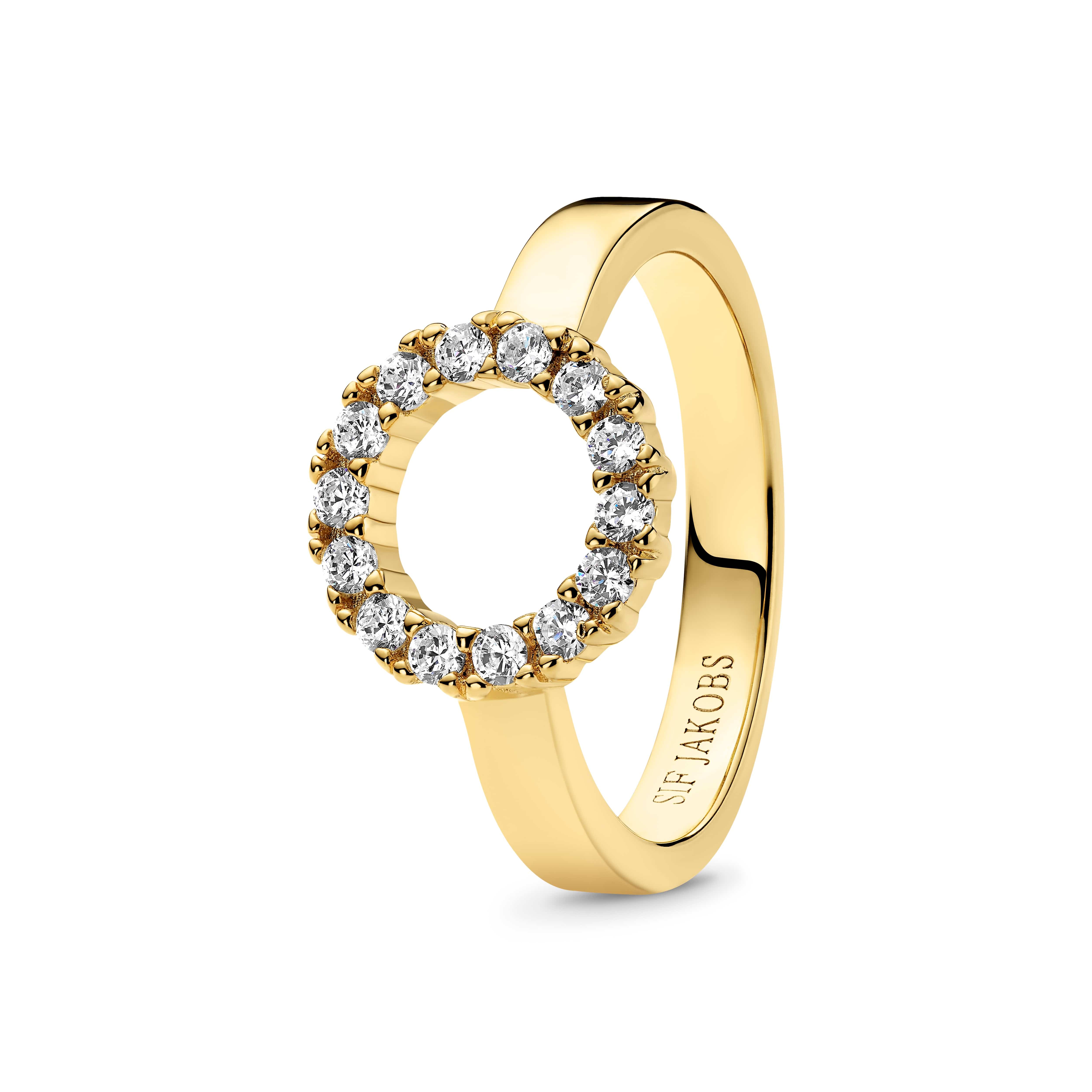 Sif Jakobs Ringe Biella piccolo ring hvide zirkoner - forgyldt