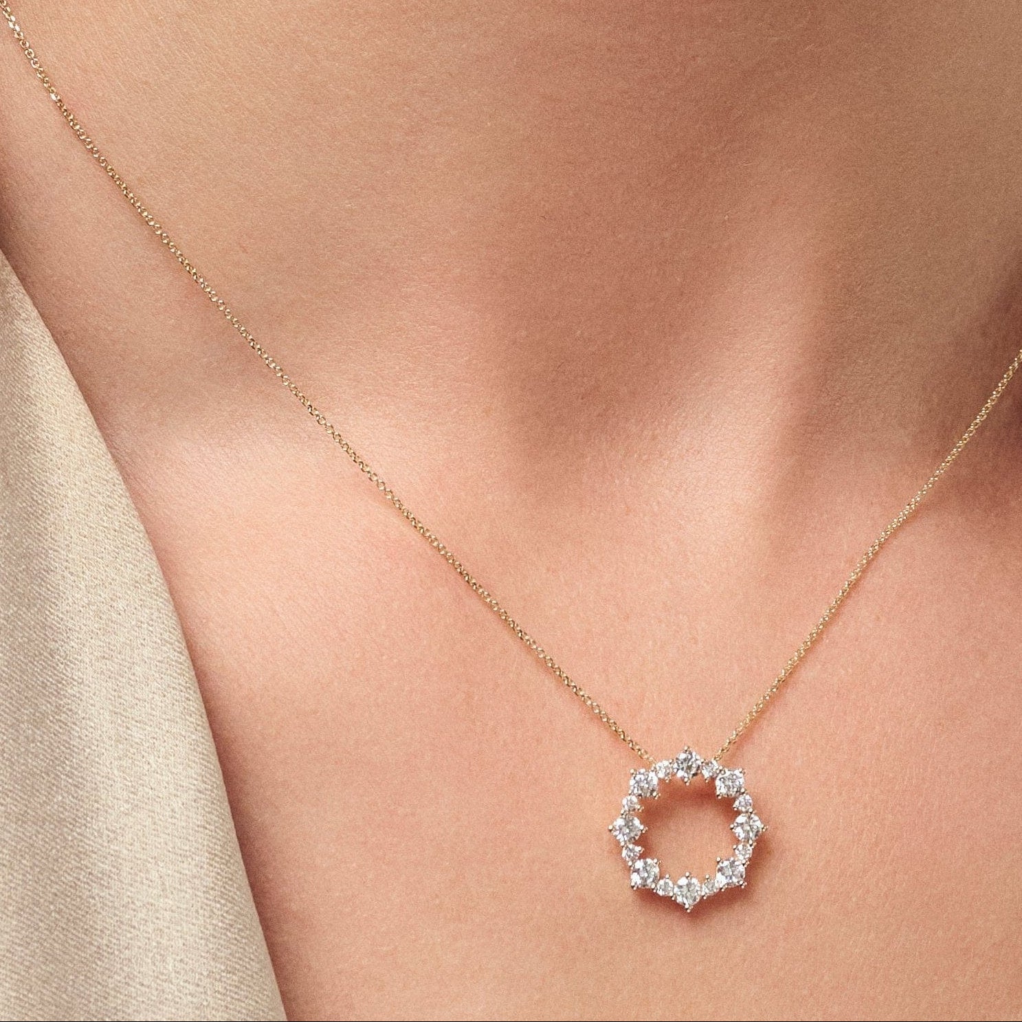 Sif Jakobs Halskæder Brina halskæde med labgrown diamanter - 14K SJ-N2533-WD-YG