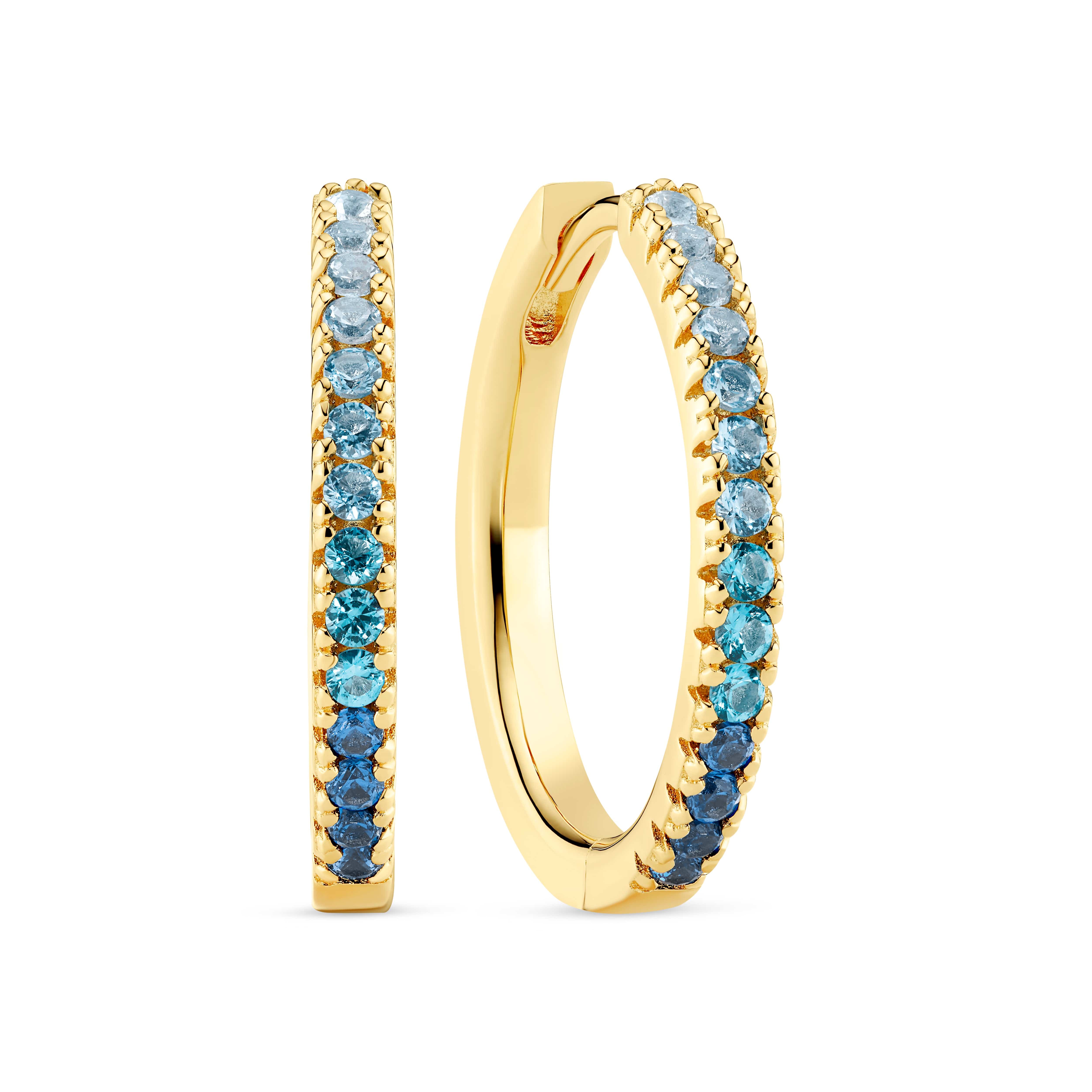 Sif Jakobs Øreringe Ellera grande øreringe blå zirkoner - forgyldt SJ-E2869-GBL-YG