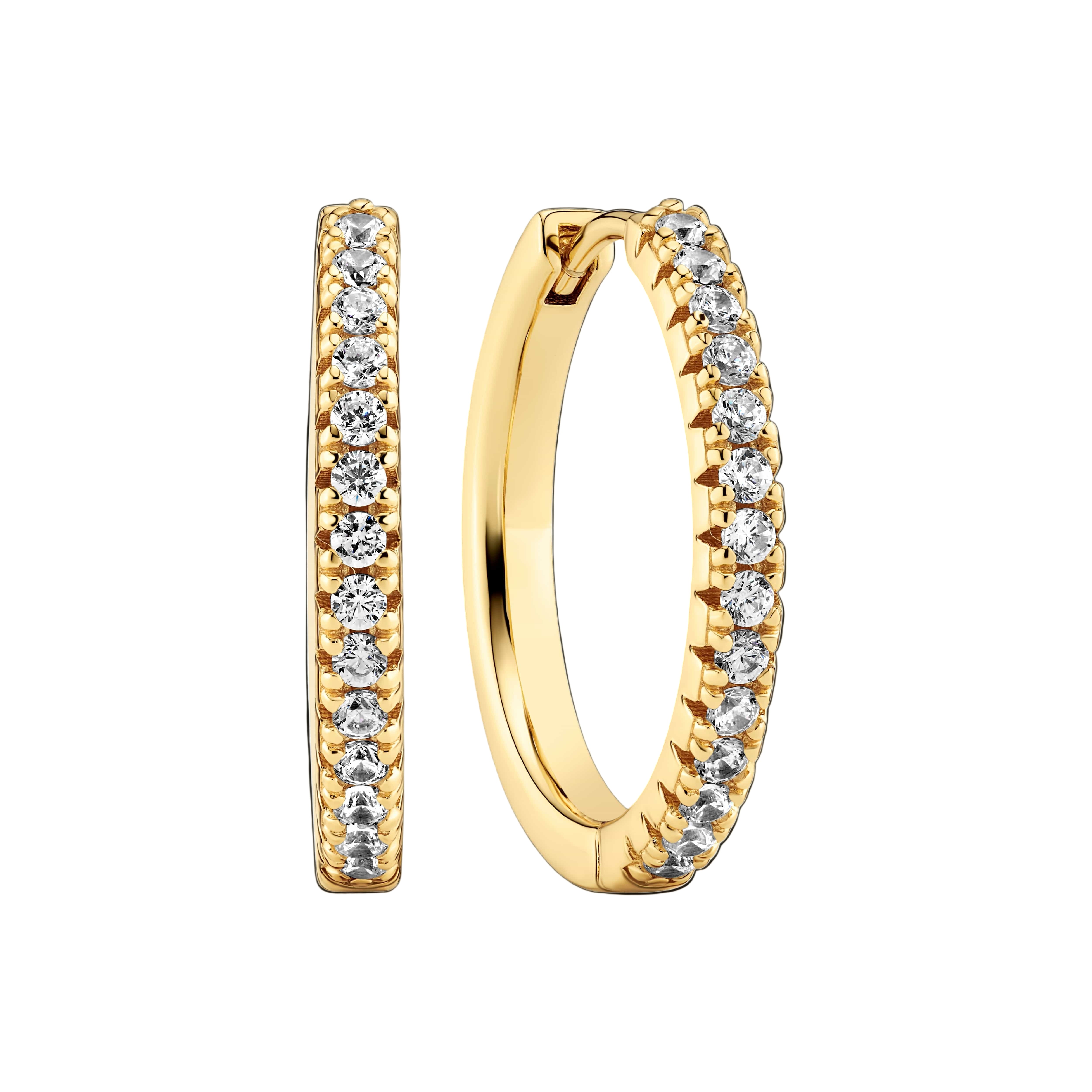 Sif Jakobs Øreringe Ellera grande øreringe hvide zirkoner - forgyldt sj-e2869-cz-yg