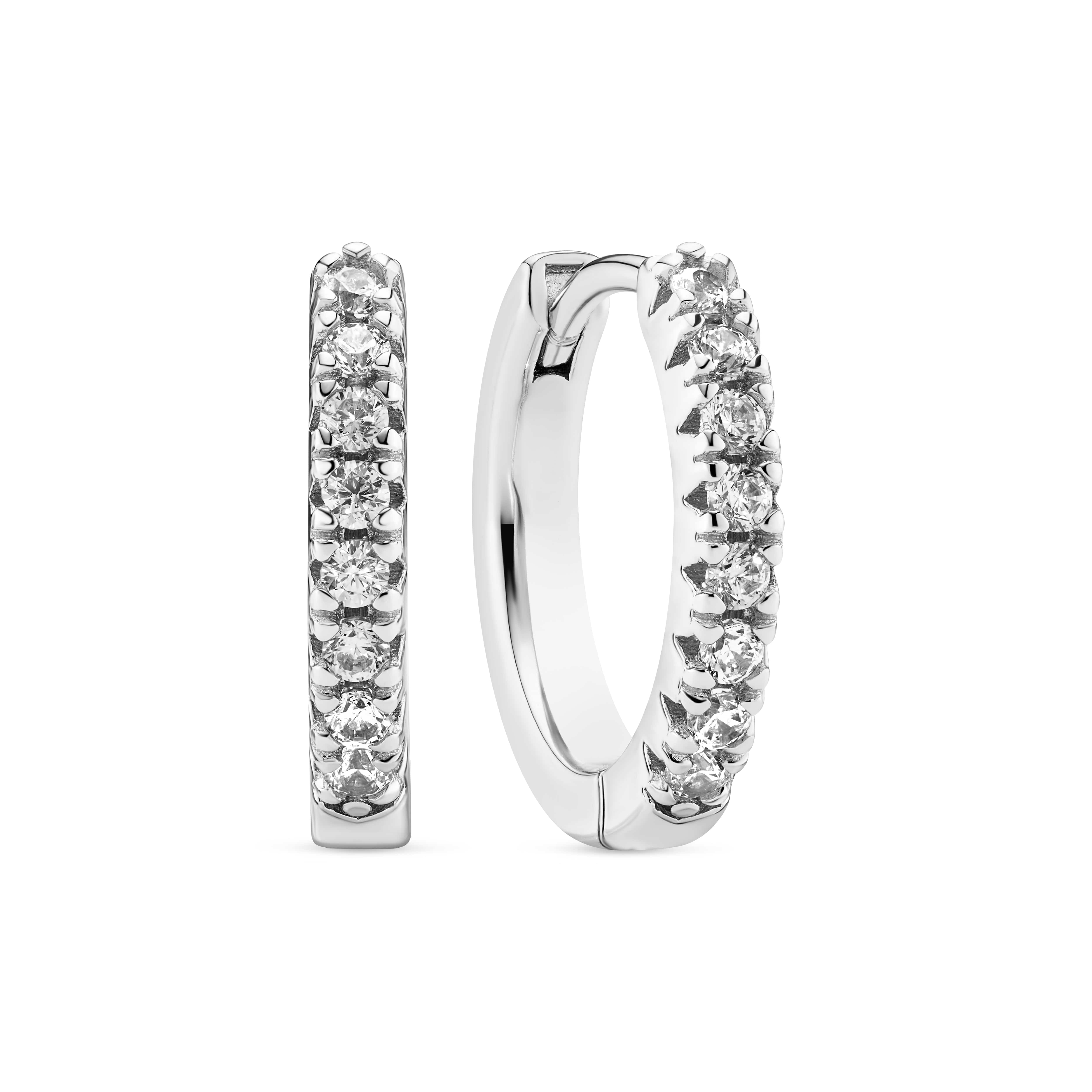 Sif Jakobs Øreringe Ellera medio øreringe hvide zirkoner - sølv sj-e2859-cz