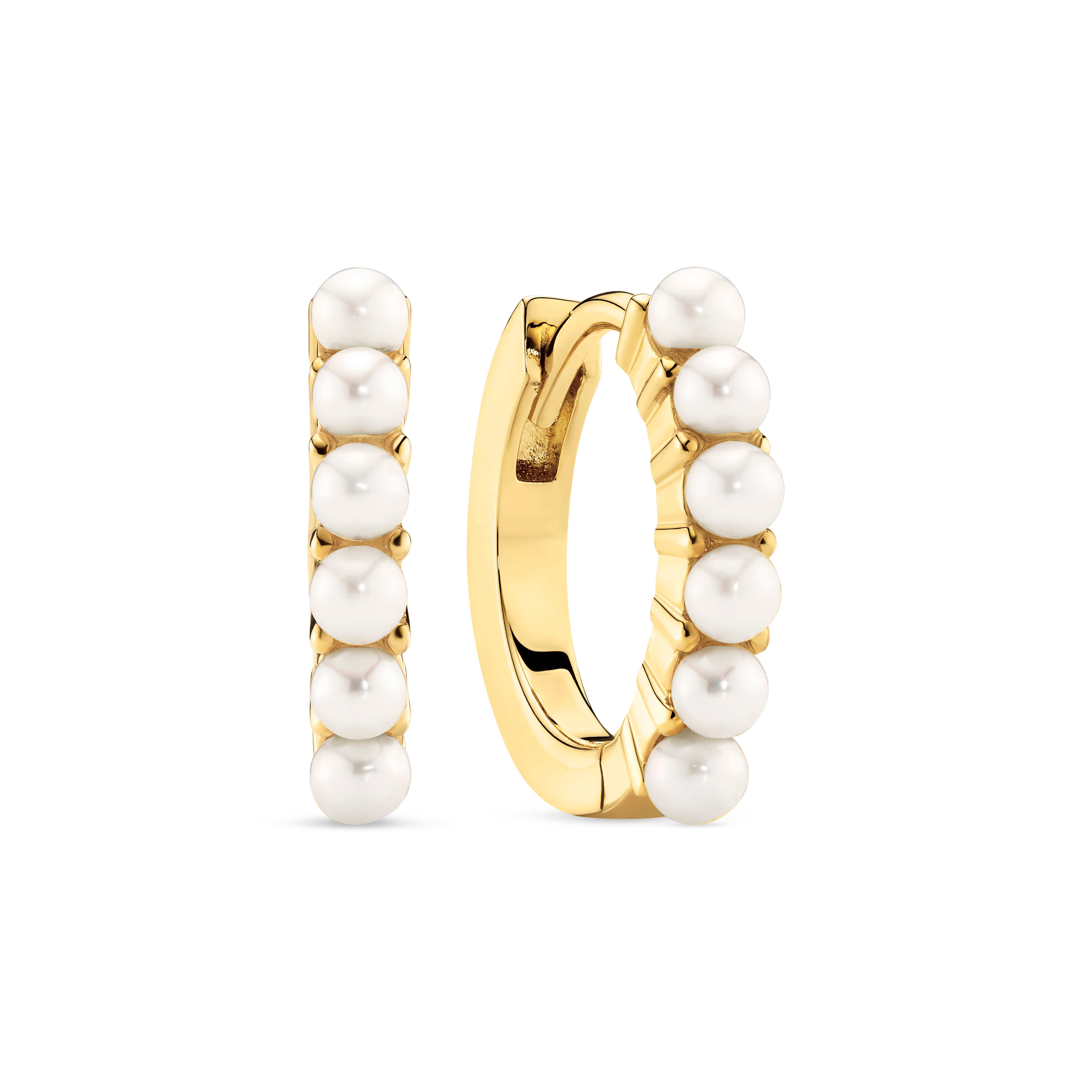 Sif Jakobs Øreringe Ellera medio perla øreringe med perler - forgyldt SJ-E2859-P-YG