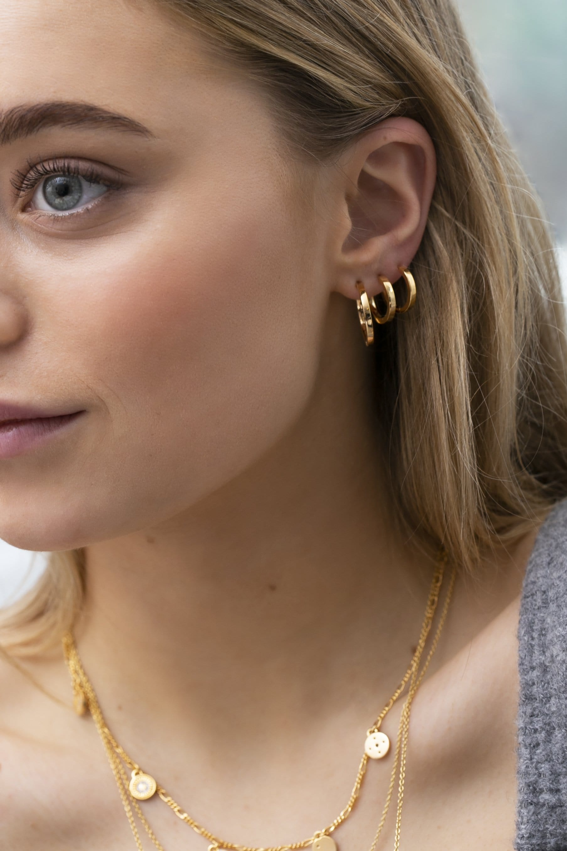 Sif Jakobs Øreringe ELLERA PIANURA ØRERINGE GRANDE FORGYLDT sj-e12020-sg