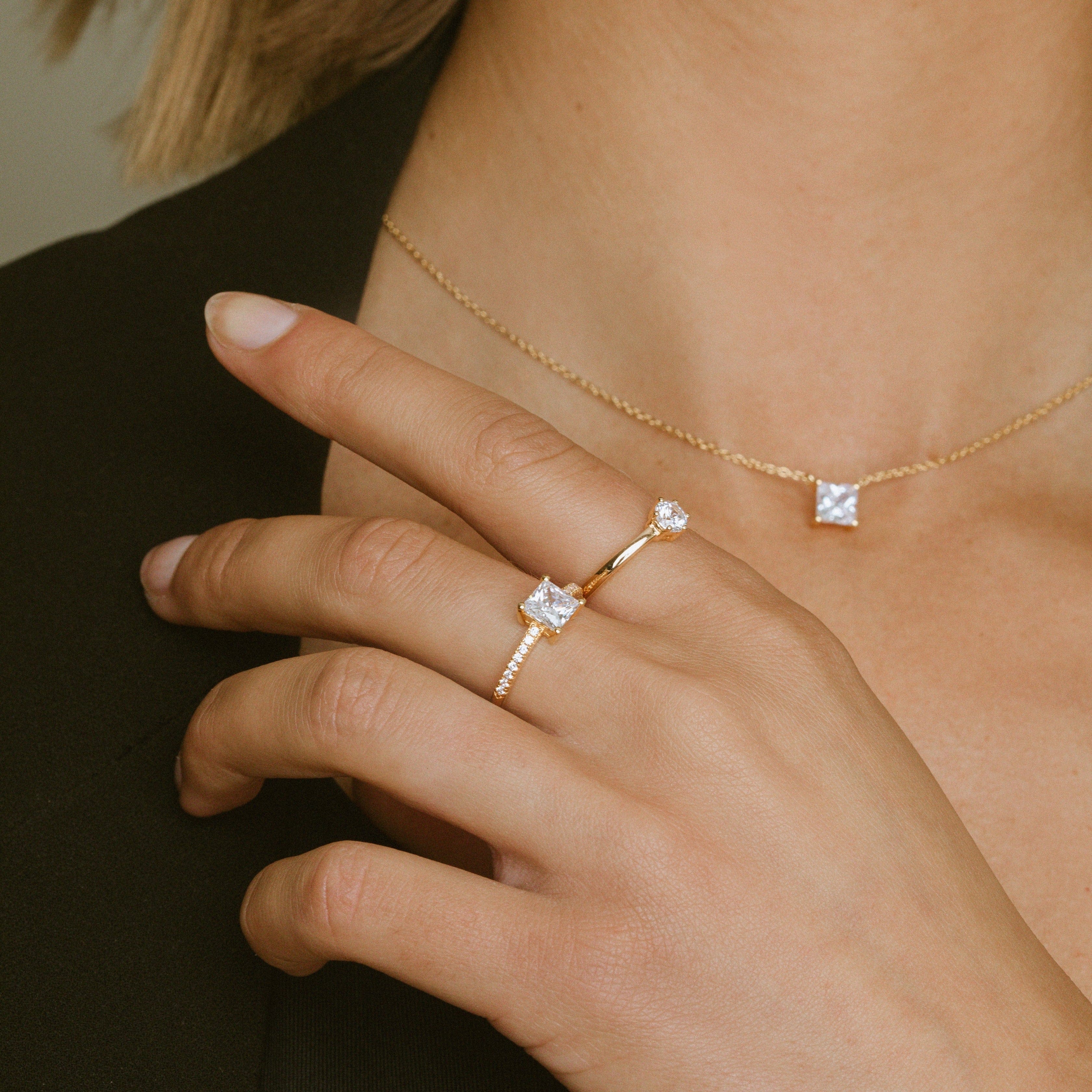 Sif Jakobs Ringe ELLERA QUADRATO RING FORGYLDT