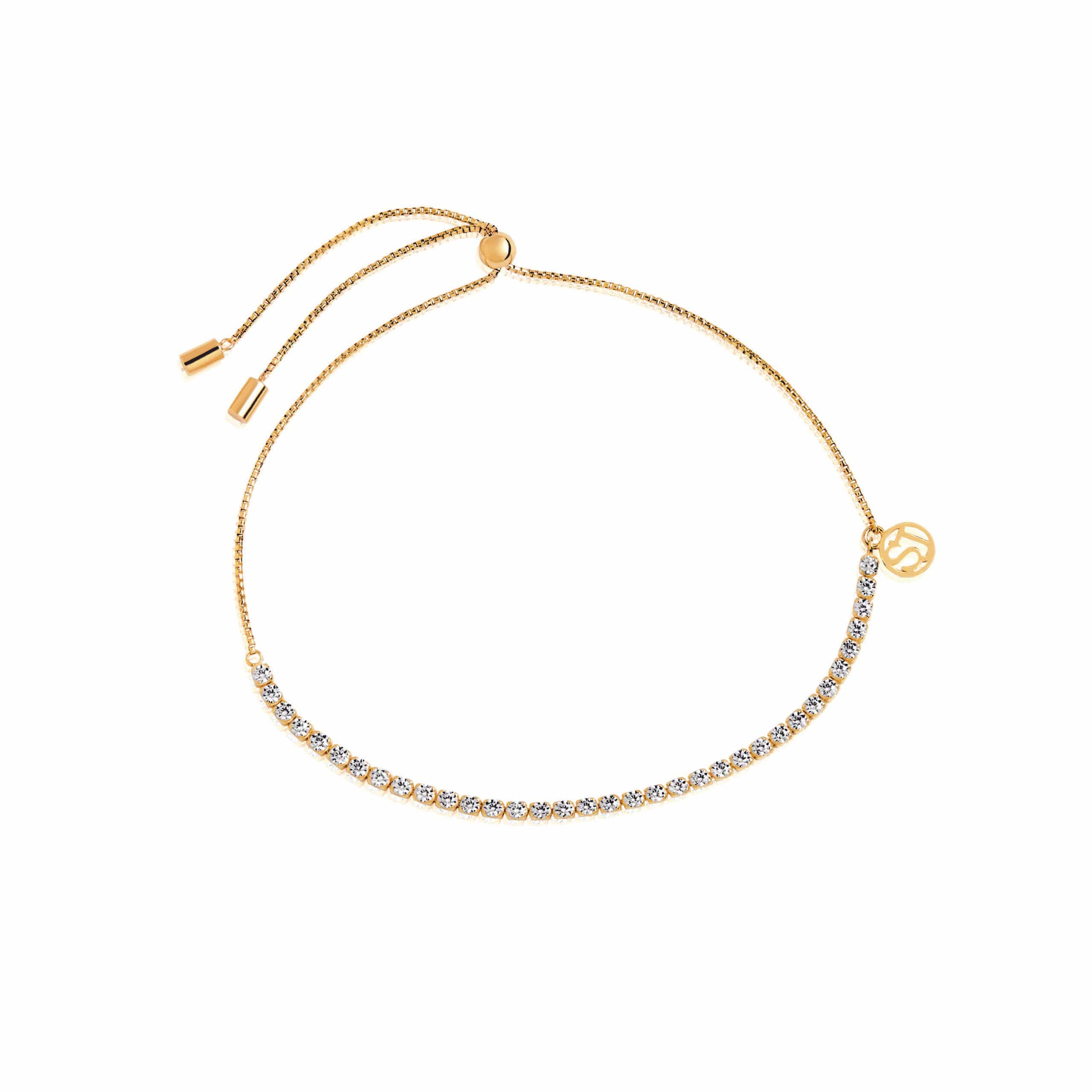 Sif Jakobs Armbånd ELLERA TENNIS ARMBÅND FORGYLDT HVIDE ZIRKONER sj-b42032-cz-sg