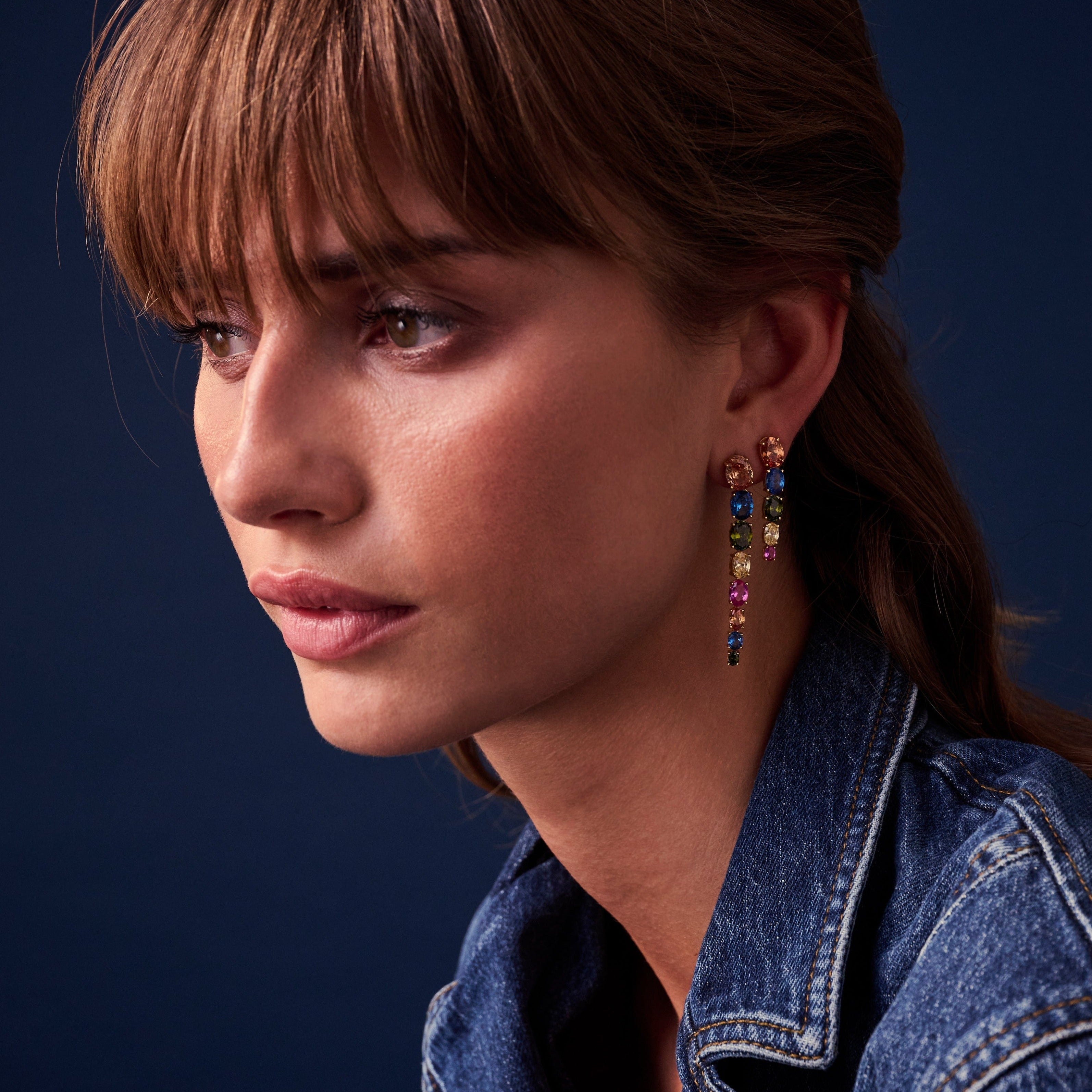 Sif Jakobs Øreringe ELLISSE CINQUE ØRERINGE MED FARVEDE STEN SJ-E2323-XCZ-YG