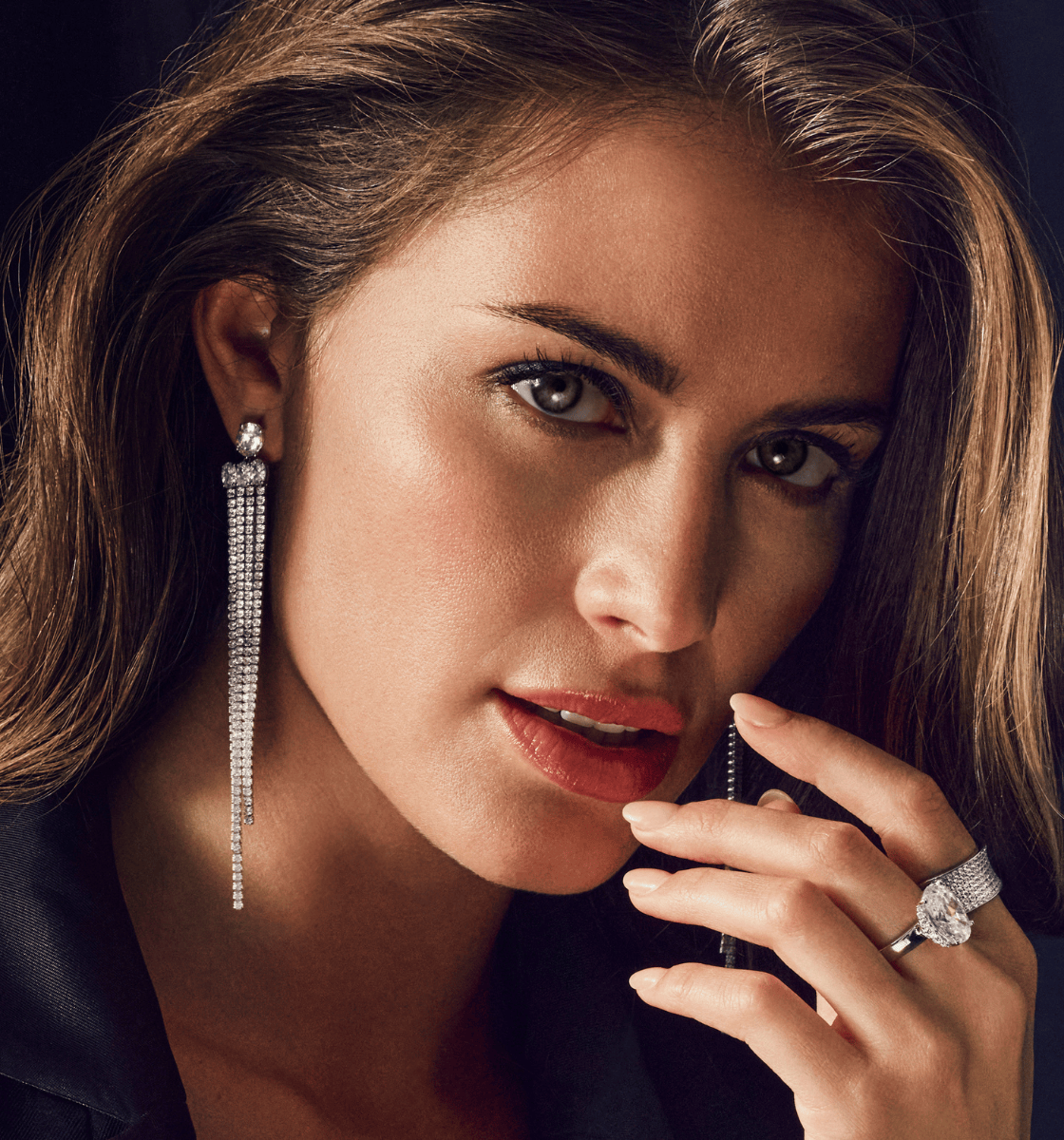 Sif Jakobs Øreringe Ellisse Lungo grande øreringe - forgyldt SJ-E2328-CZ-YG